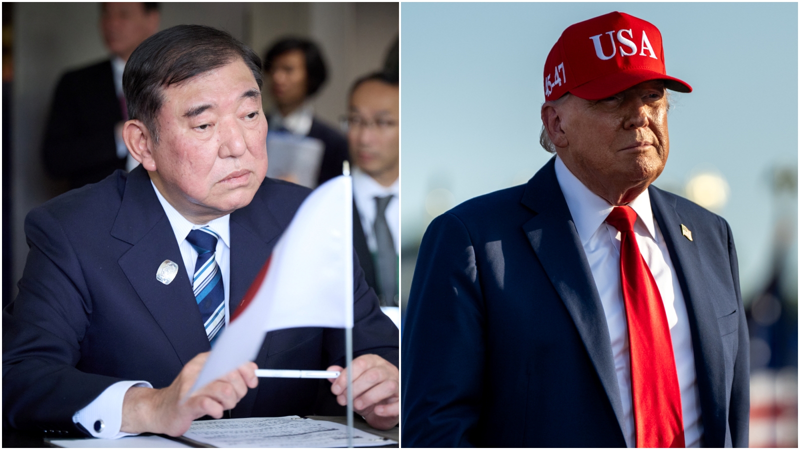 石破茂正面解讀川普25%關稅，「不是30或35%」。（翻攝白宮、石破茂X）