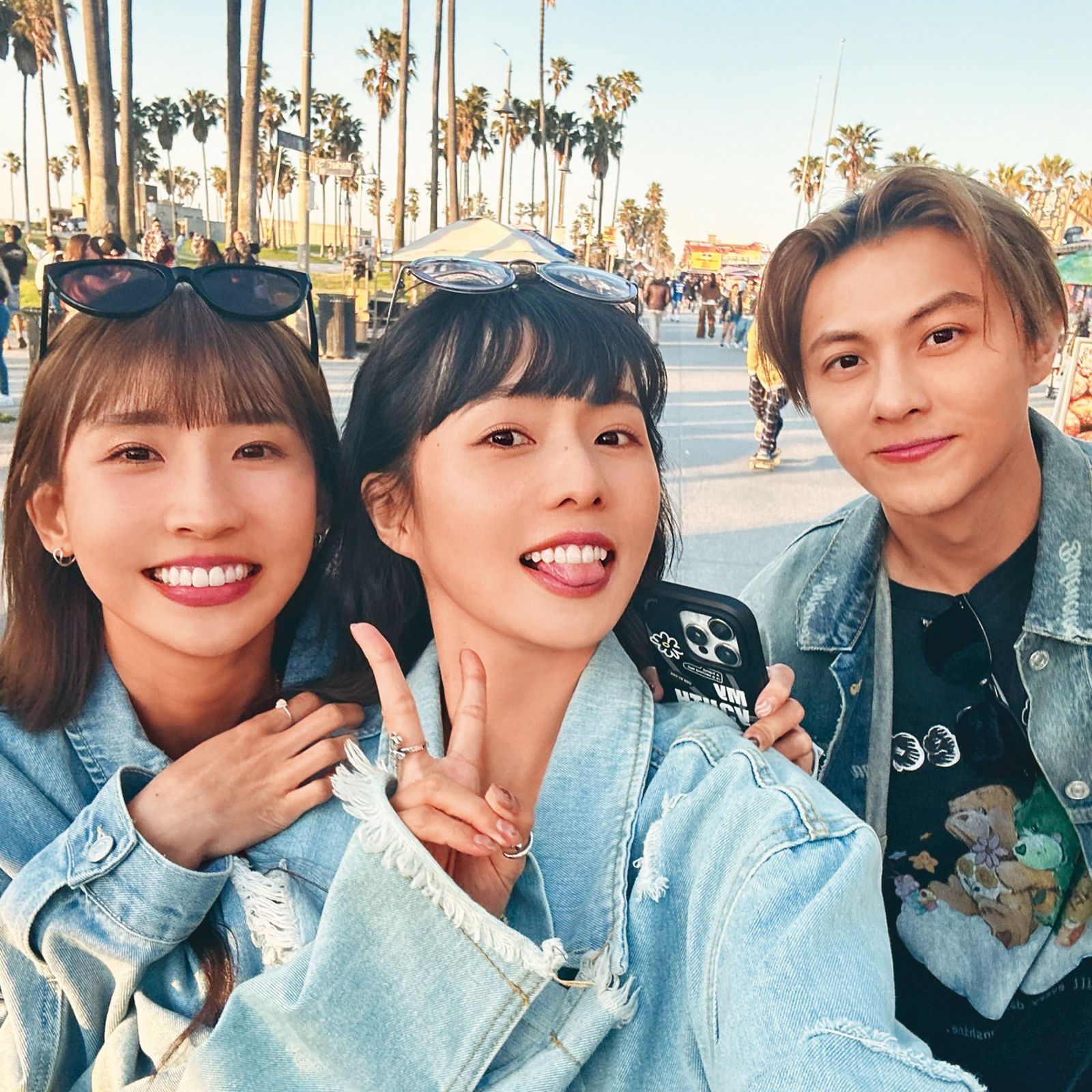 粿粿（左起）、簡廷芮、王子去一趟美國回來，各個都爆出負面新聞，友情也因此崩毀。（翻攝自簡廷芮IG）