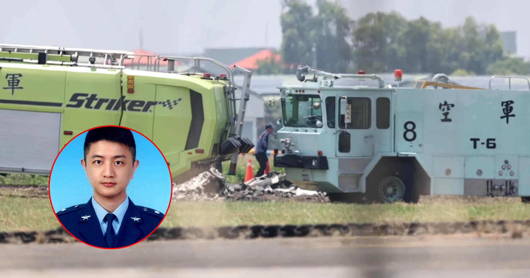 高雄岡山空軍基地昨天發生T-34C教練機墜毀事件，機上41歲盧季佑中校（圖）、46歲過俊男中校都殉職。（軍方提供／鏡報提供）