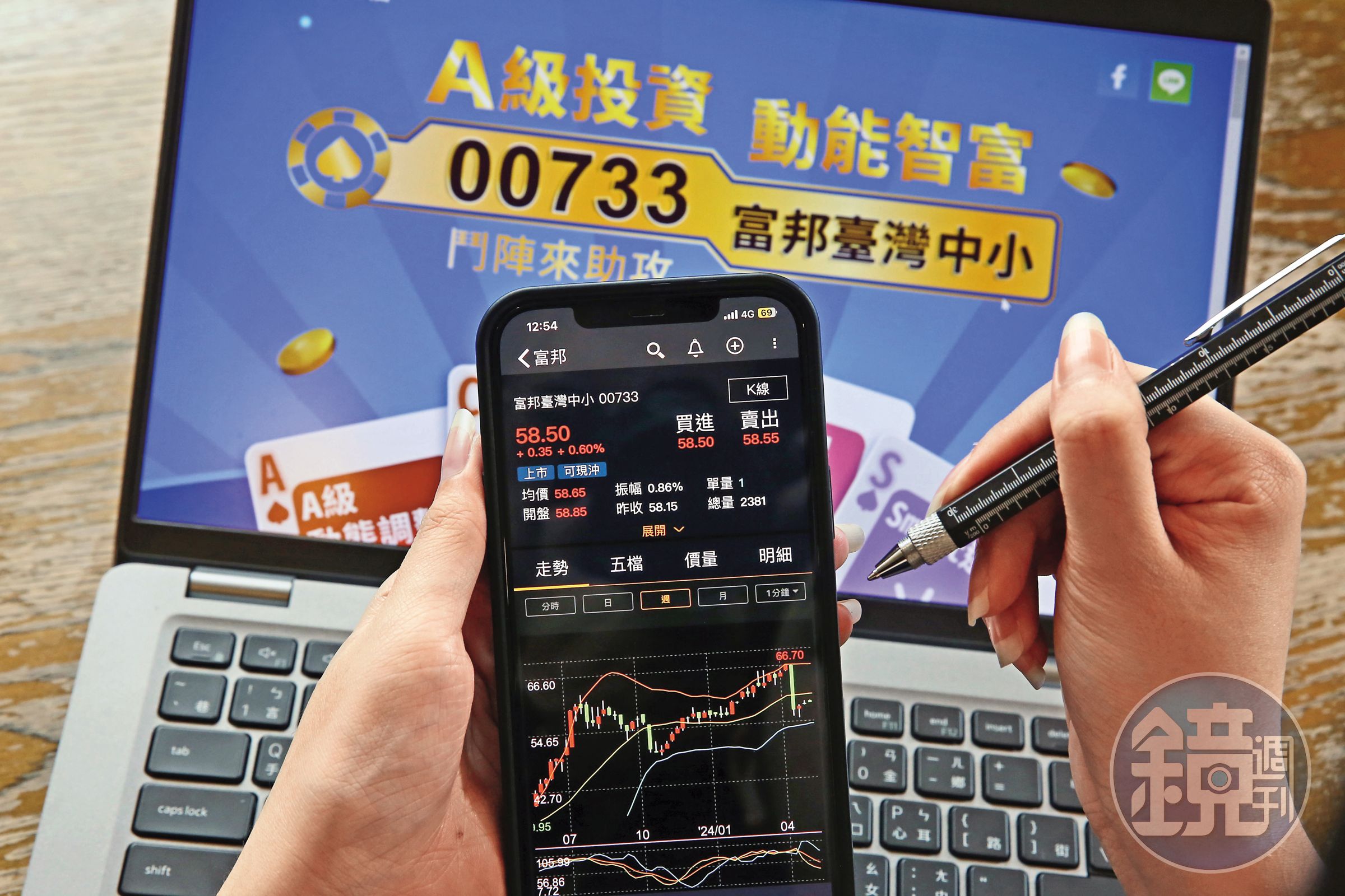 00733網羅各產業成長動能強的中小型股票,是楊比爾的主力持股。