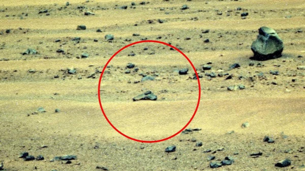 火星探測車「機遇號」於2014年拍攝的火星地表照片，近期遭UFO愛好者指稱畫面中出現「外星槍枝」，引發網路熱烈討論。