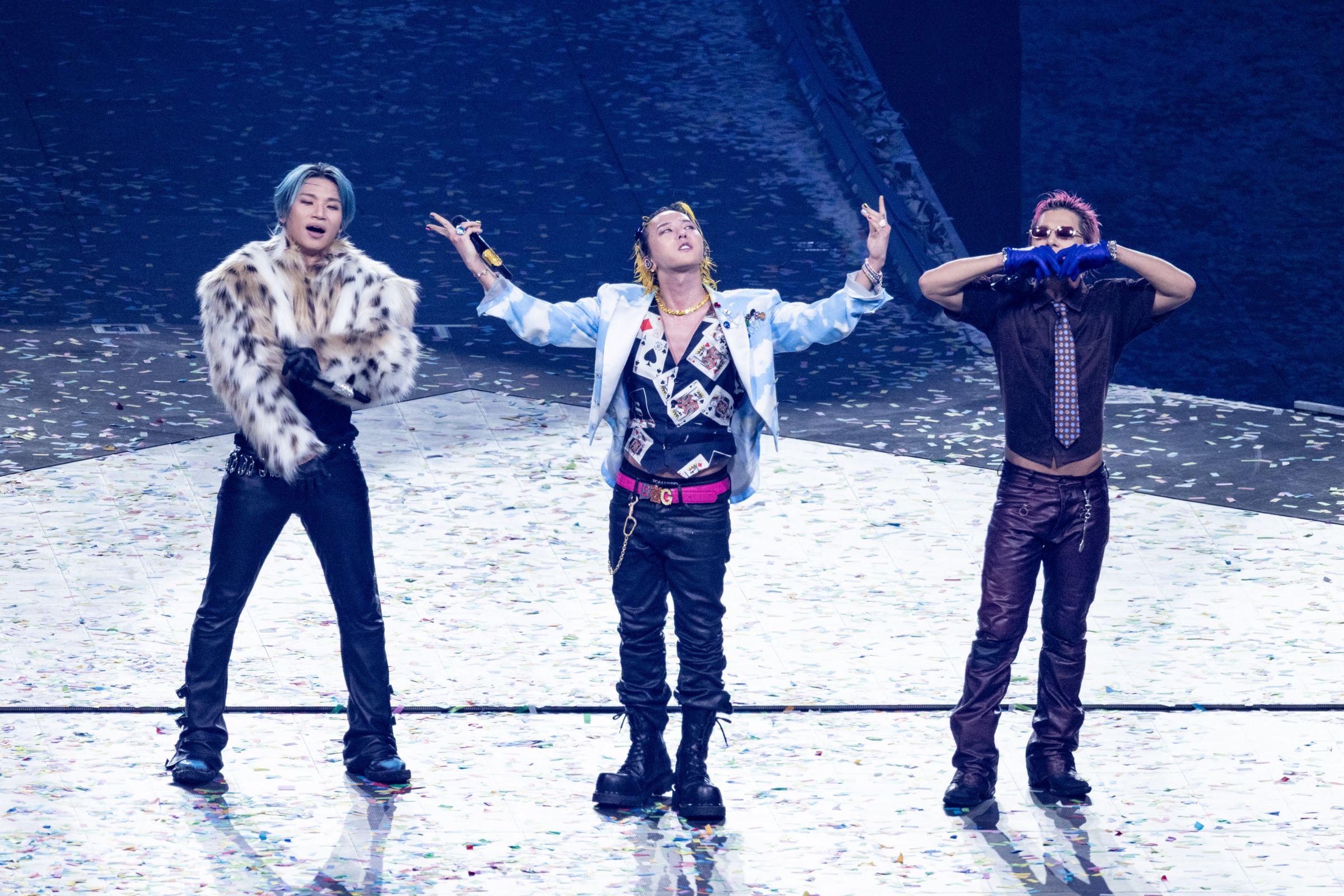 BIGBANG台北大巨蛋最終場,GD、太陽、大聲輪流向歌迷告白,感謝V.I.P.一路陪伴,並相約下次再見。(讀者提供)