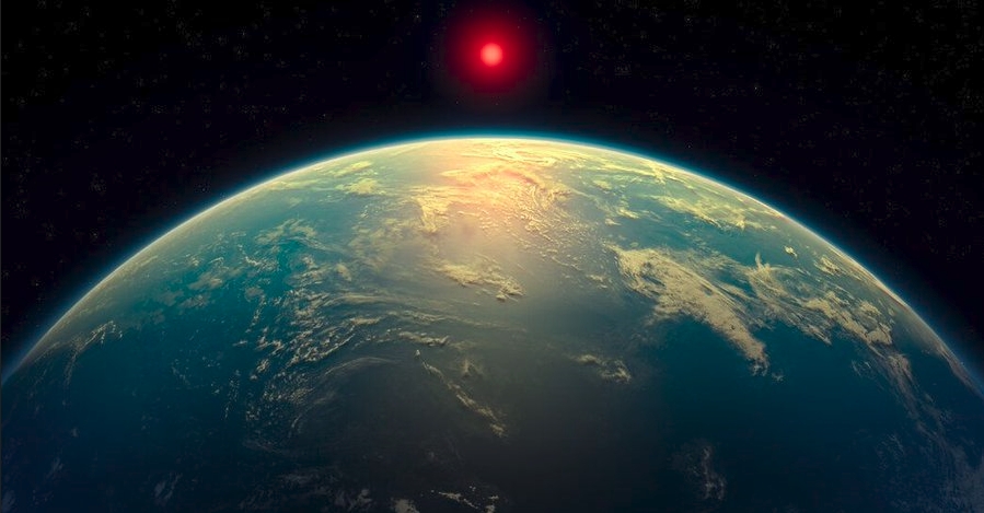 韋伯望遠鏡揭示觀測揭示，「K2-18b」可能是一顆環繞紅矮星的神祕氫氣海洋世界。（翻攝X @lastbabyboomer）