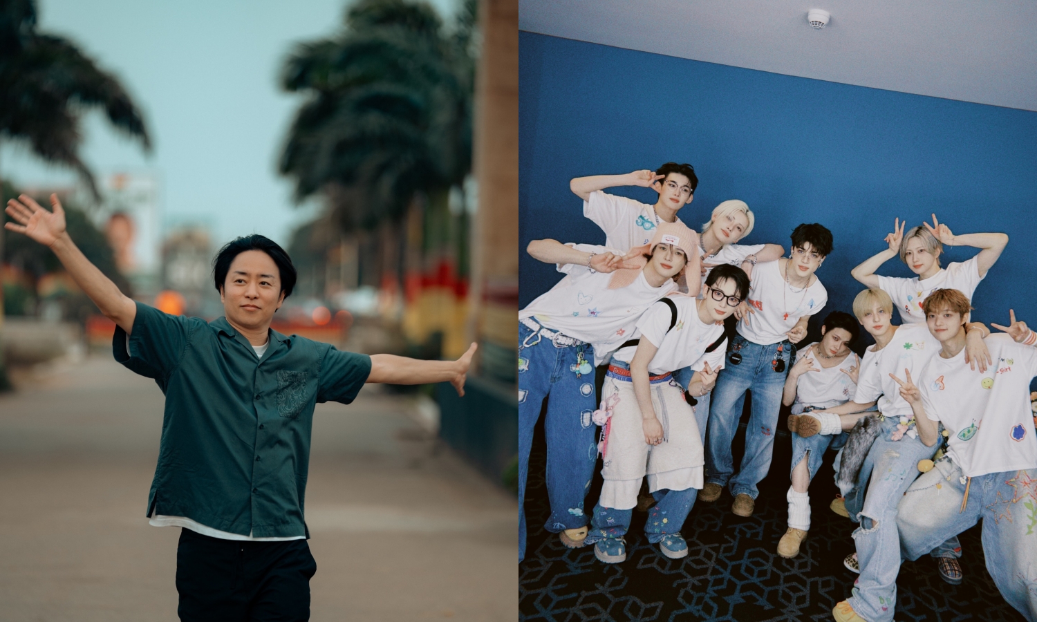 ＆TEAM（右）隔四個月再返台北，在櫻井翔主持「MUSIC EXPO LIVE 2026 in TAIPEI」演出。（翻攝櫻井翔、andteam IG）