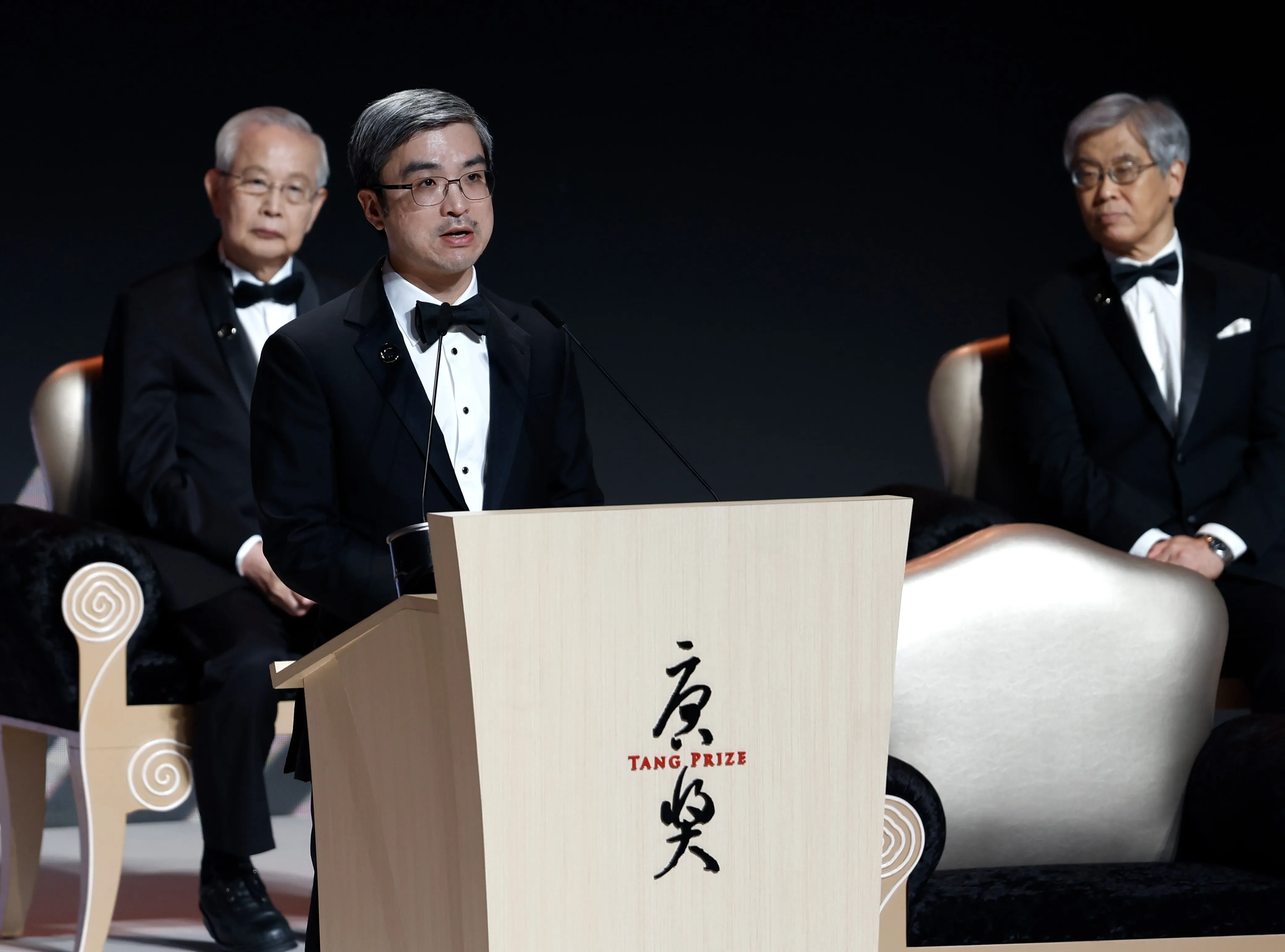 唐獎教育基金會董事長尹崇堯出席第七屆唐獎頒獎典禮，這也是創辦人尹衍樑辭世後首度舉辦的頒獎典禮。