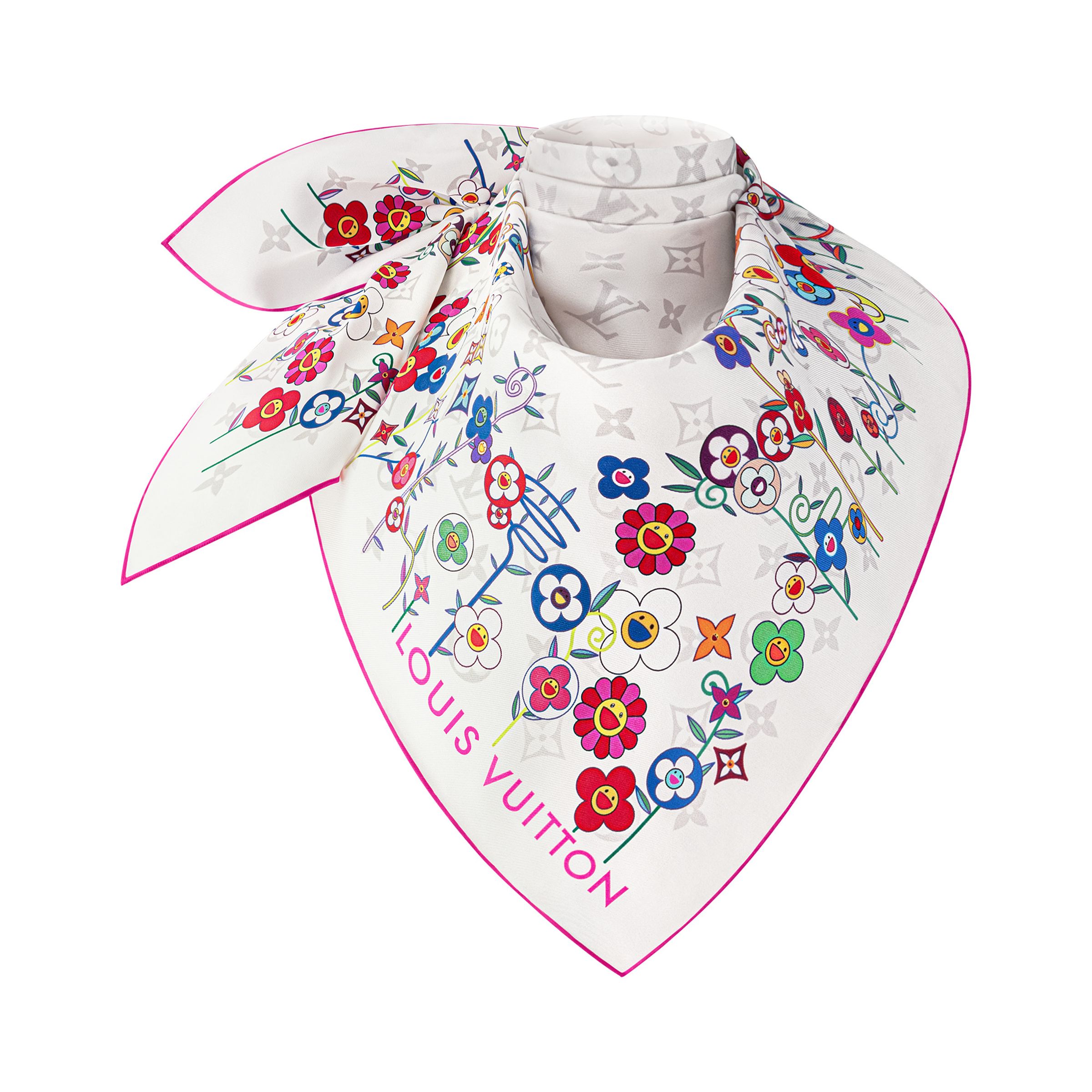 Superflat FLOWERS 90方巾，NT$20,100。（路易威登提供）