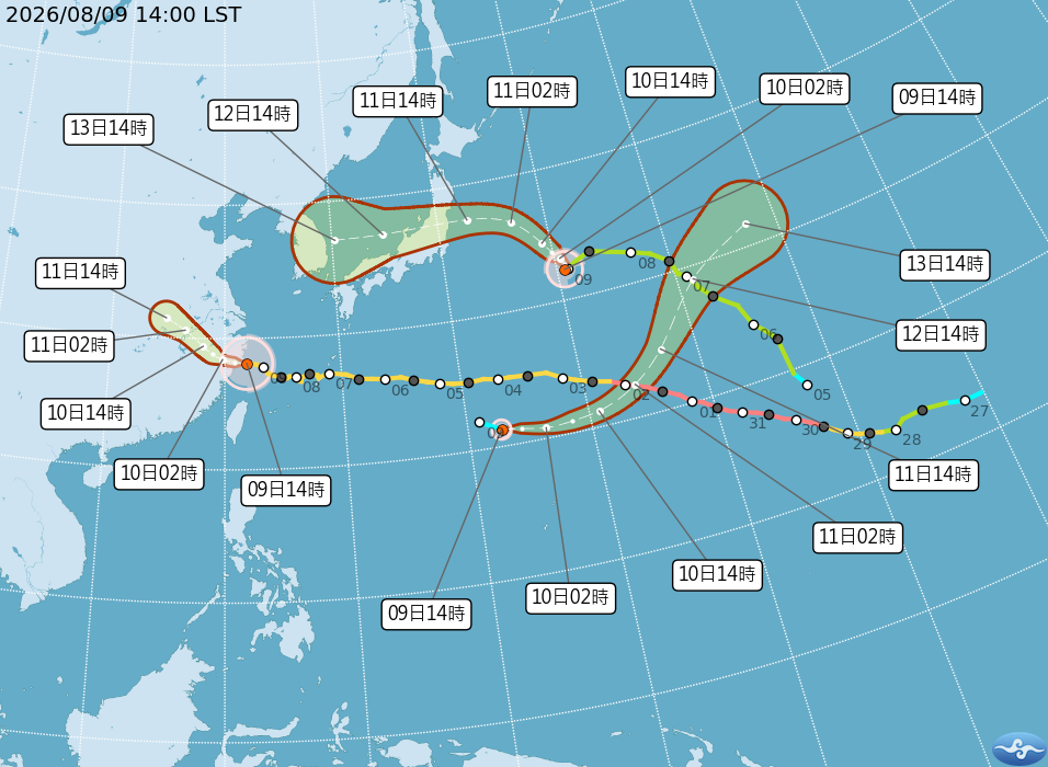 第16號颱風琵鷺生成,最新路徑曝光。(取自氣象署官網)