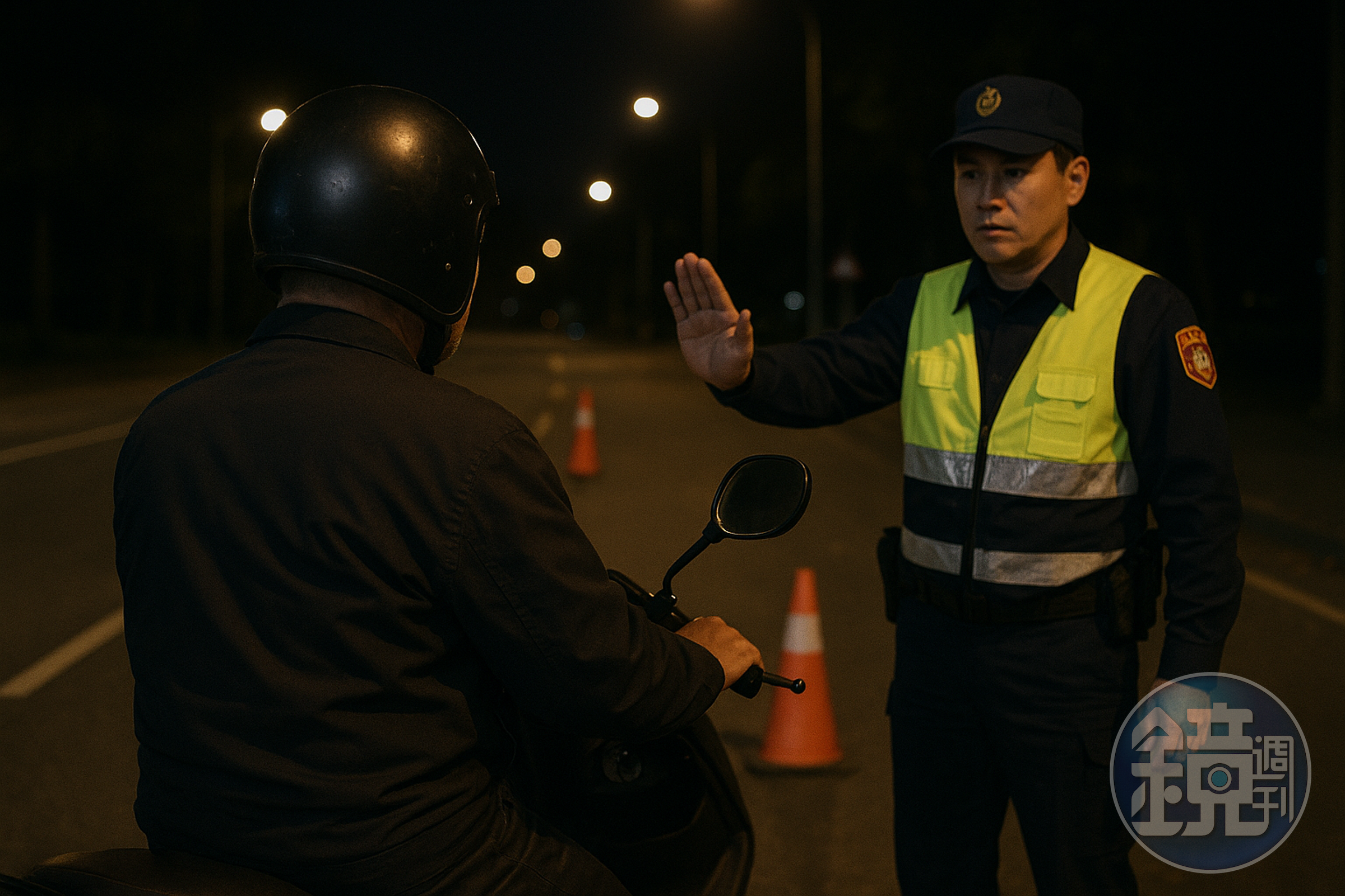 日前警察在執行酒測臨檢時，因國台語溝通落差和民眾發生誤會。（示意圖，ChatGPT生成）