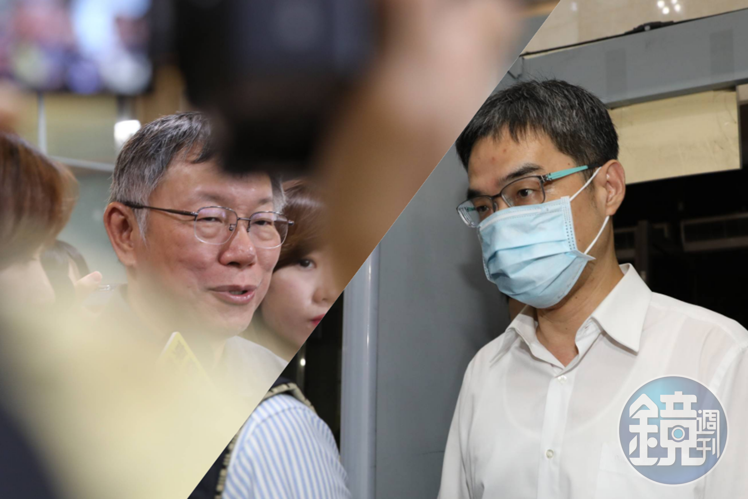 民眾黨近日陷入政治獻金假帳疑雲，黨內將矛頭對準會計師端木正（右），左為黨主席柯文哲。