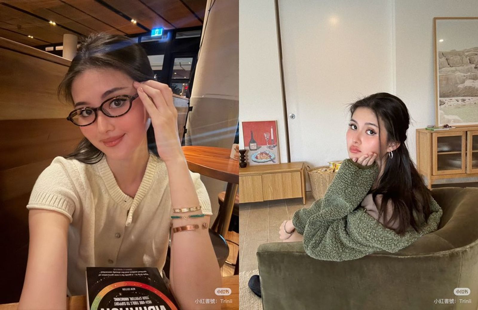 廖思惟平時妝容精緻，皮膚狀況穩定時，幾乎看不出有皮膚困擾。（翻攝Trinity廖思惟小紅書）