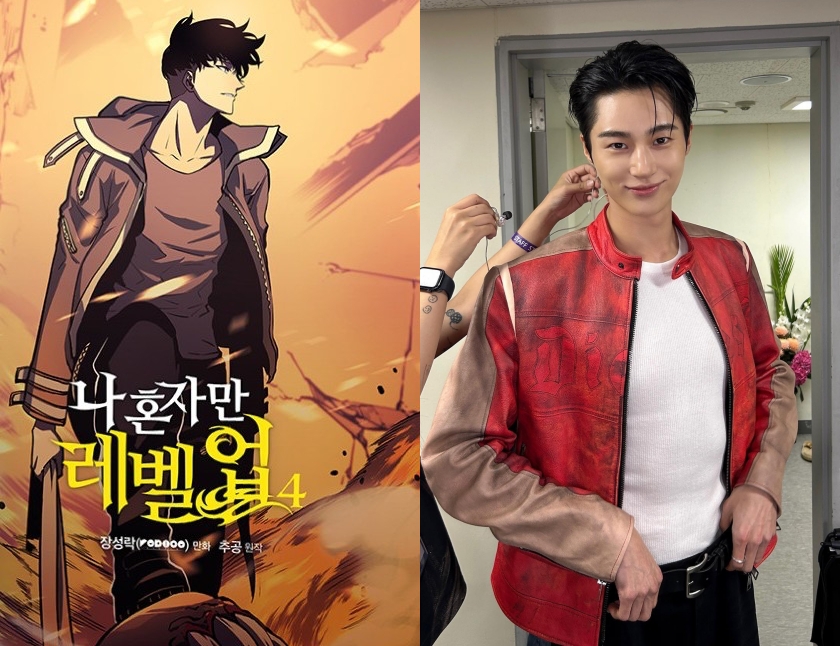 大勢男星邊佑錫將出演Netflix《我獨自升級》真人版男主角「成振宇」。（左為網路圖片、右翻攝邊佑錫 INS）