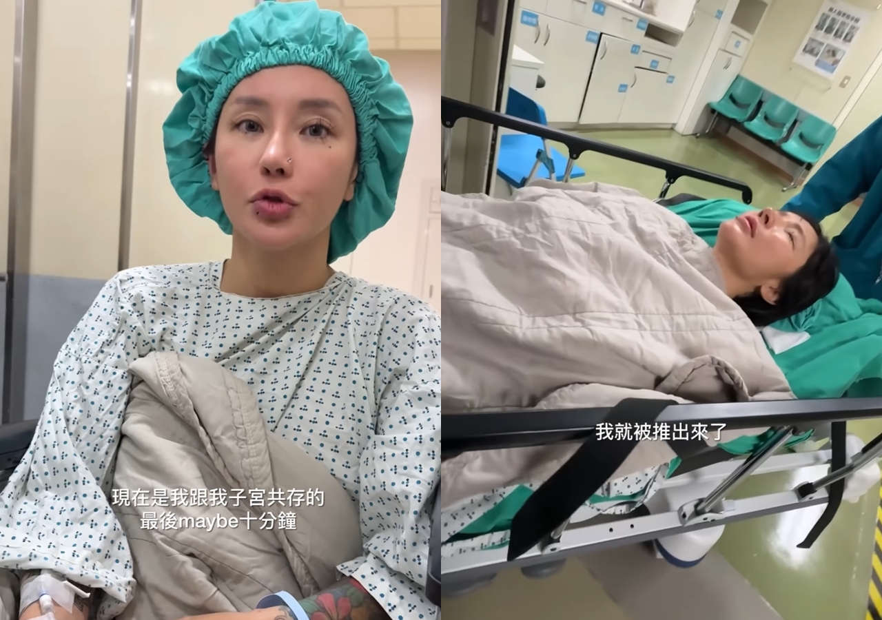 梁云菲在社群媒體釋出影片，透露自己動了切除子宮的手術。（翻攝自梁云菲IG）