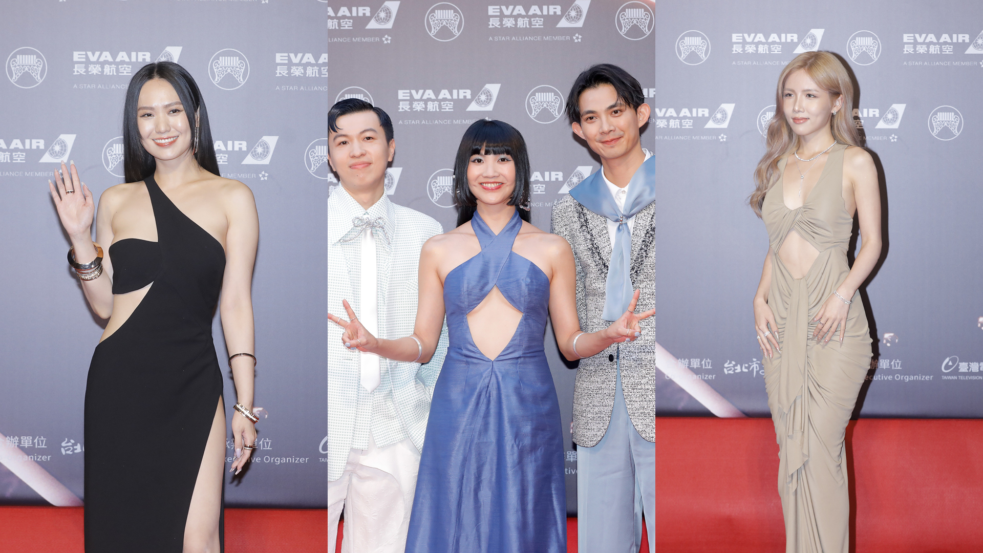 孫盛希（左）、張凱婷（中）、Jocelyn 9.4.0（右）在星光紅毯上大秀好身材。