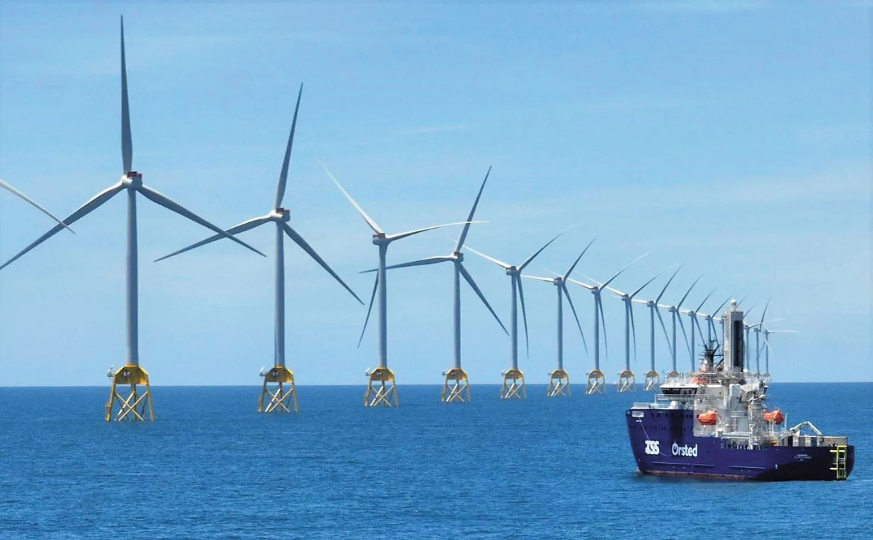 冬天是台灣風力發電的旺季，海上風場所產綠電，大多供應給台積電。（業者提供）