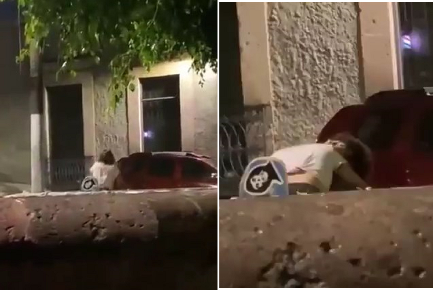 辣妹路邊「上下超自然震動」，無視旁人活春宮！女鄉民看到嗨笑。（翻自X平台）