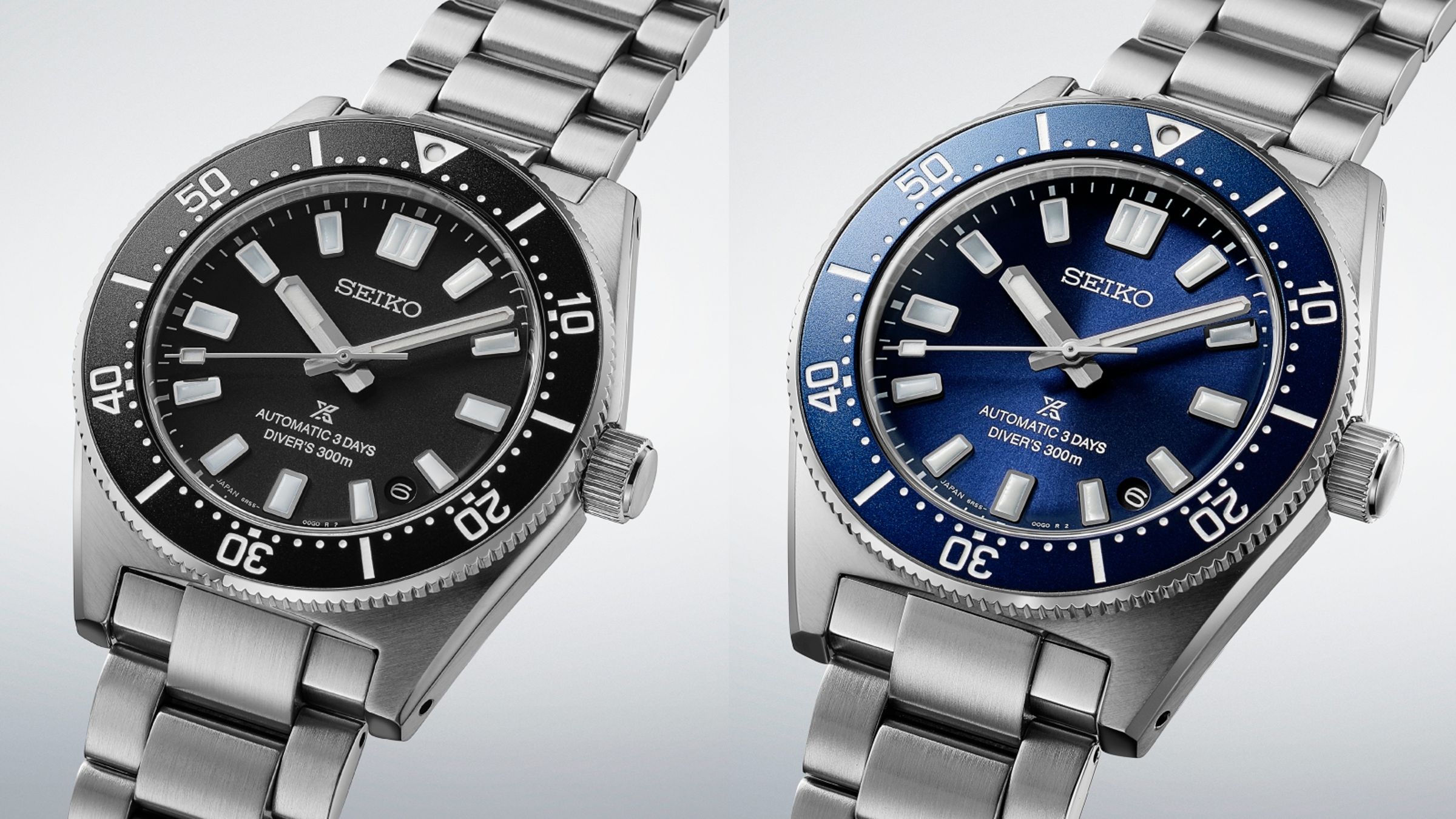 SEIKO Prospex SPB451J1（右）SPB453J1（左）｜錶徑40mm／不鏽鋼材質／時、分、秒、日期指示／6R55自動上鍊機芯／動力儲存72小時／防水300米／定價：NT$45,000