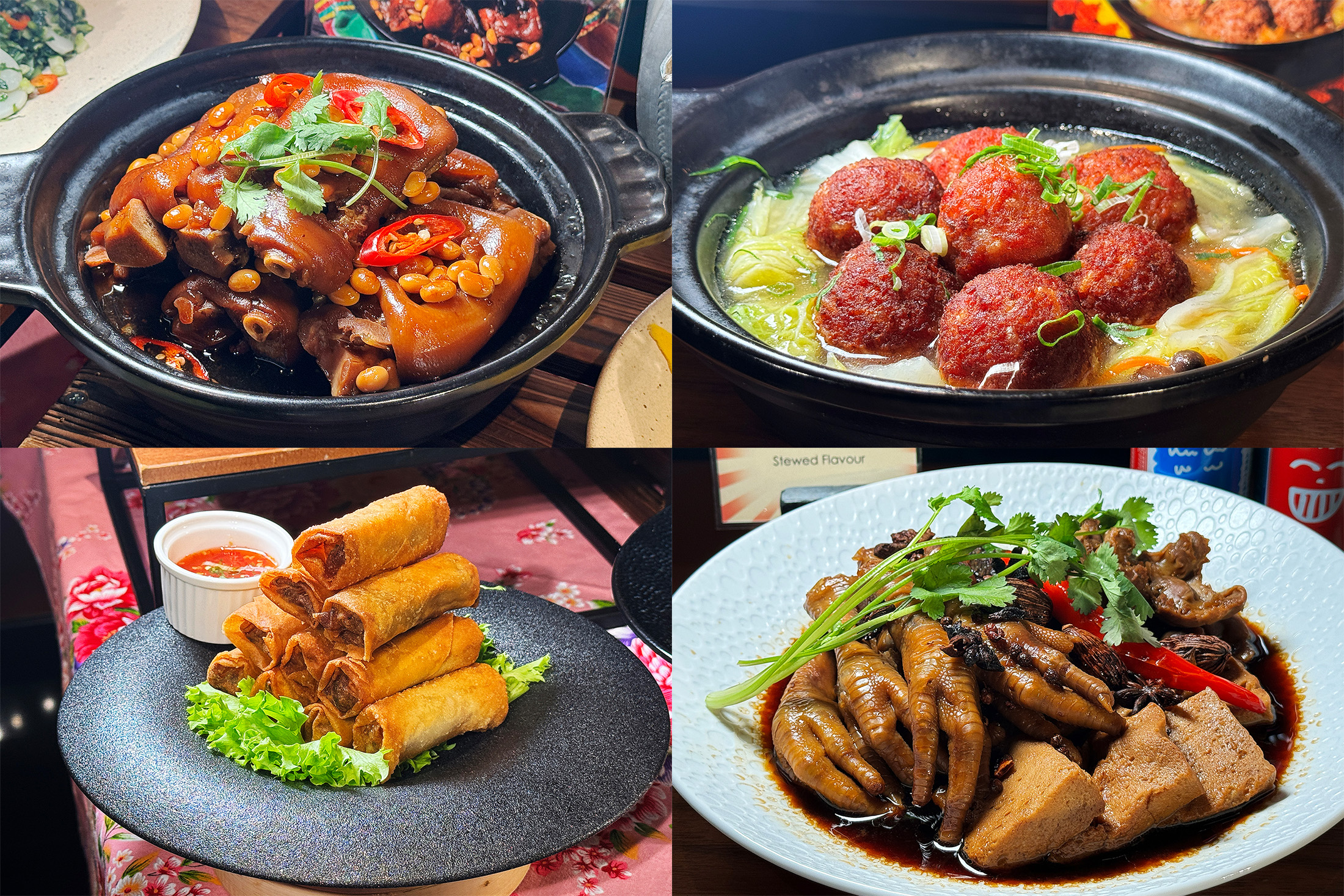 這次的美食主題活動，還端出包括紅燒獅子頭、滷豬腳、炸春捲與滷雞腳等各式各樣的懷舊眷村菜。