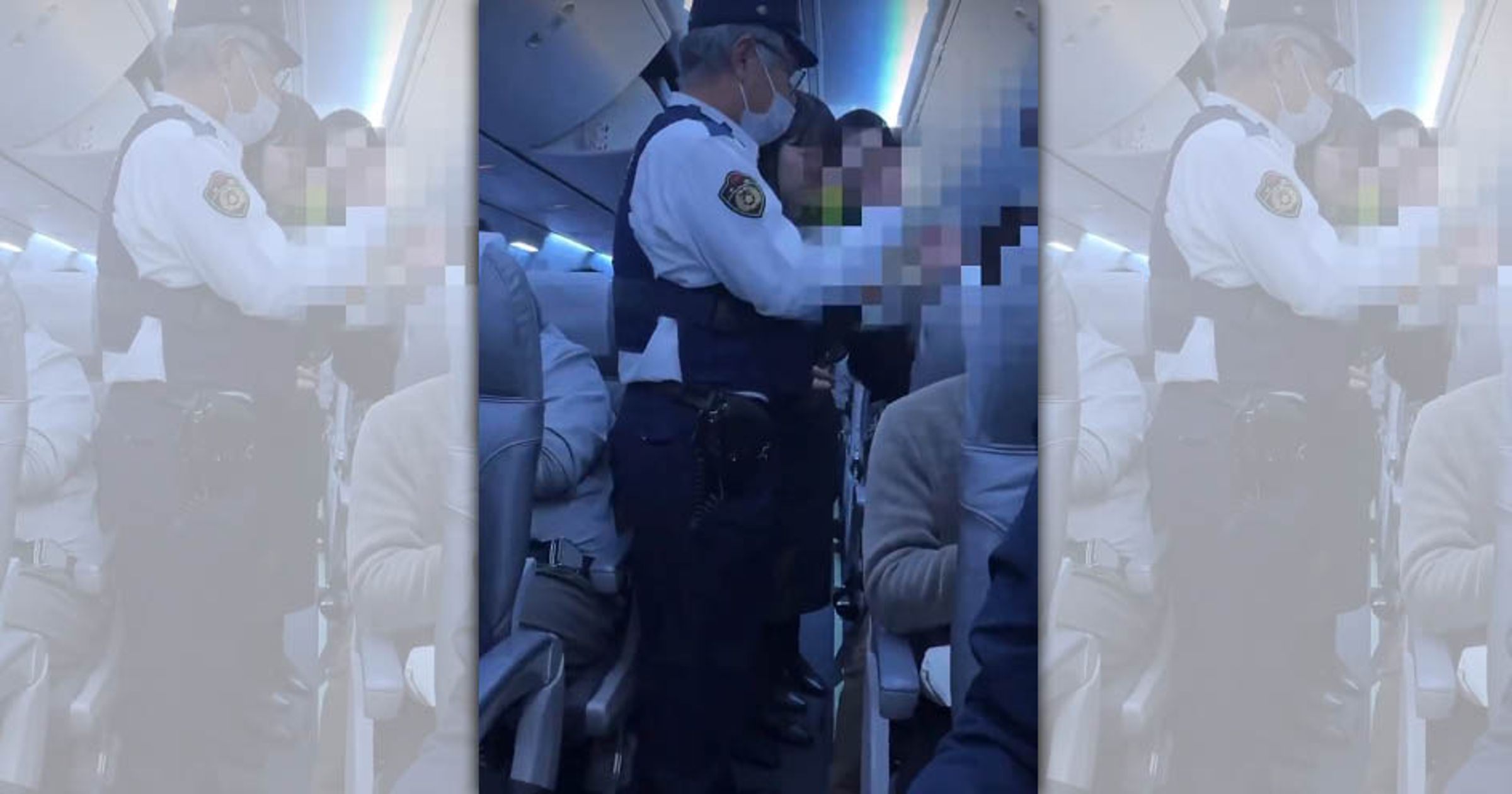 中國乘客在日本飛往上海的航班上鬧事。(翻攝自X)