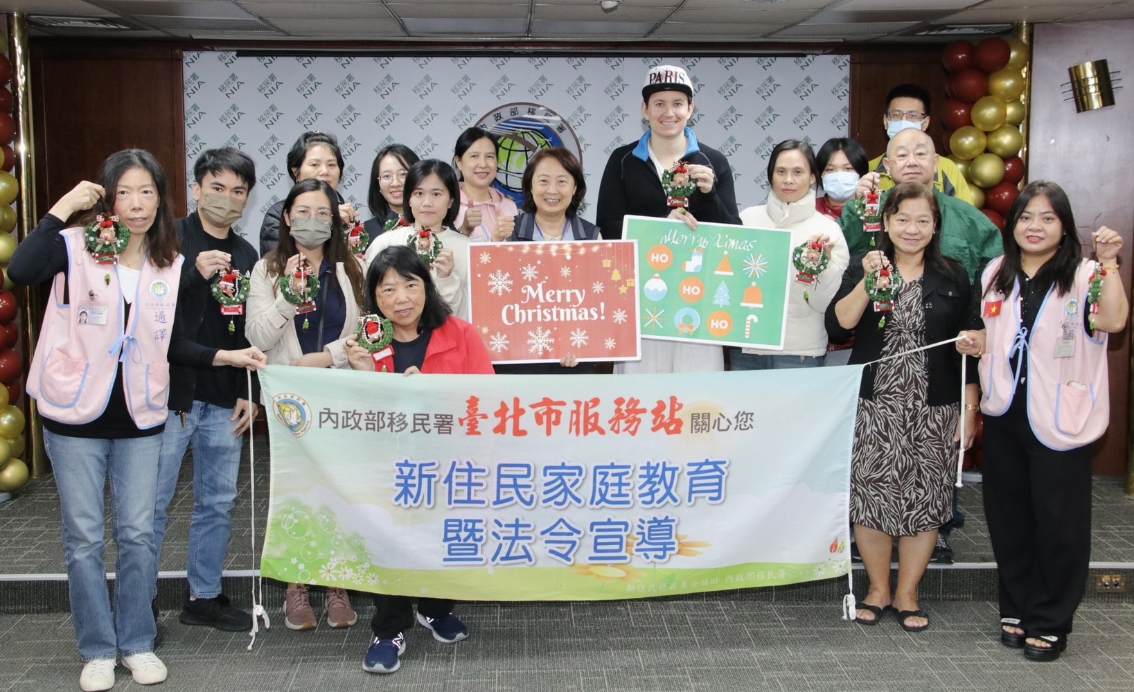 移民署台北市服務站今舉辦新住民家庭教育暨法令宣導課程,邀請美國新住民分享美台文化差異趣事。(移民署提供)