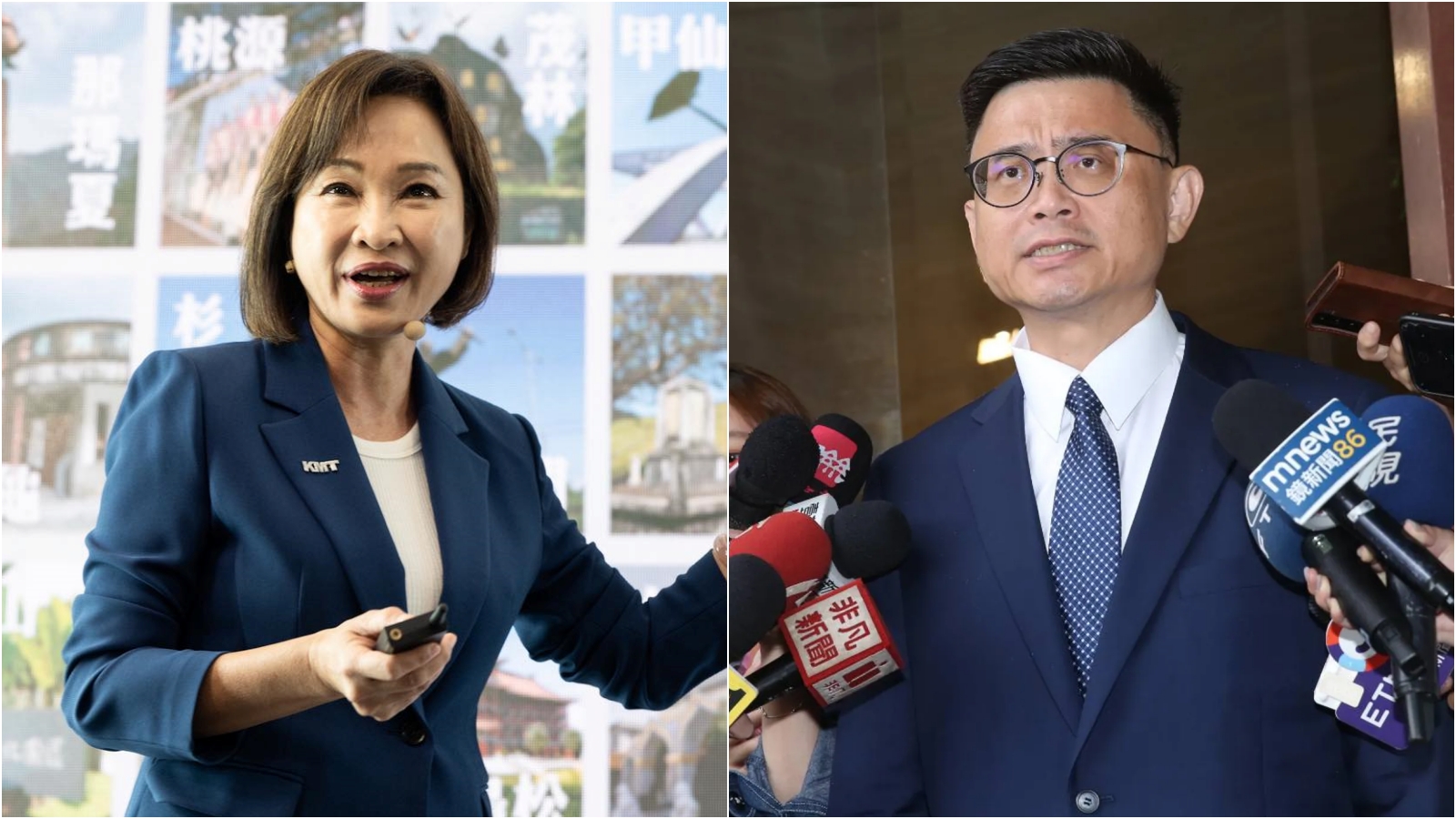 最新民調顯示，賴瑞隆（右）支持度領先柯志恩（左）。（翻攝柯志恩臉書、鏡報李鍾泉）