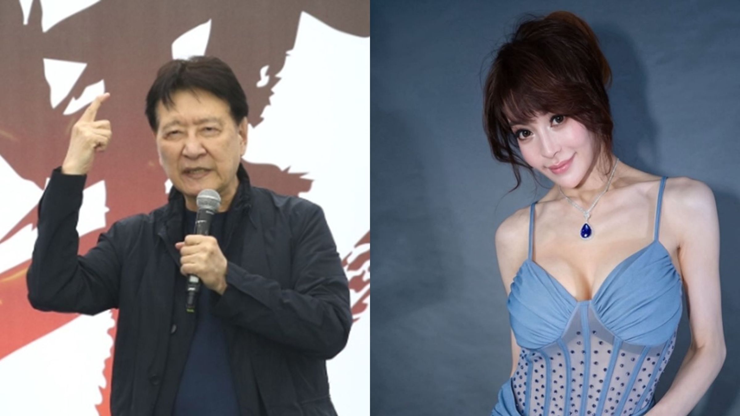 趙少康訪沈伯洋1動作被網友說「超像徐至琦」。(鏡報董孟航攝;翻攝自徐至琦臉書)