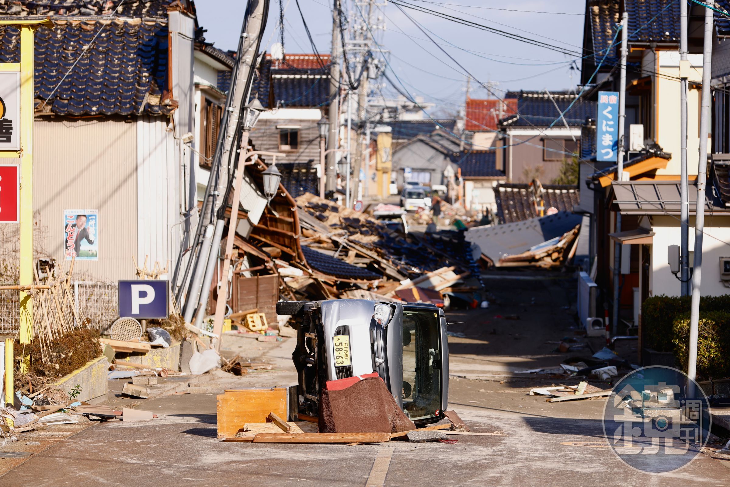 日本內閣府今公布調查結果，顯示南海海槽地震警報若發布，將有52萬人須緊急避難，圖為能登半島地震。