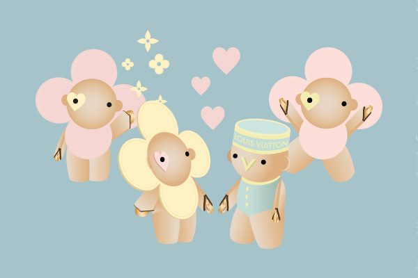 LOUIS VUITTON以吉祥物Vivienne與摯友Gaston的可愛俏皮，推出七夕情人節限定貼圖。（路易威登提供）