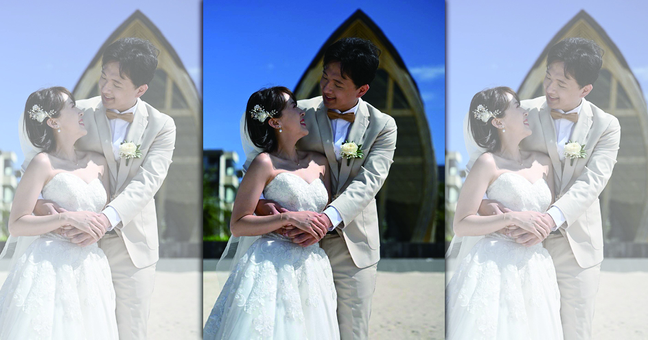 三立主播在峇里島舉行海灘訂婚宴。（三立提供）