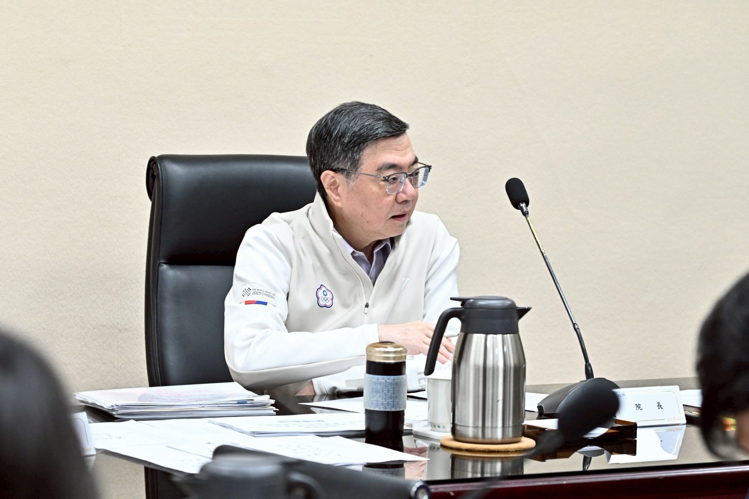 中東戰火引國際關注,卓榮泰取消行程邀部會整備。(行政院提供)