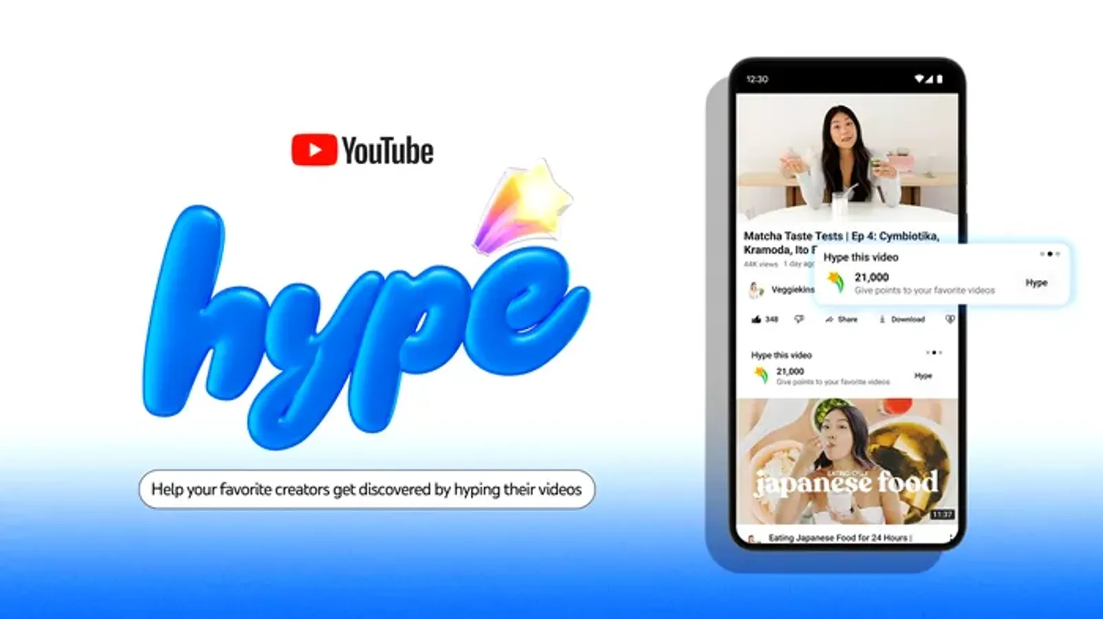 YouTube 在「Made on YouTube」活動中宣布新功能「粉絲熱推」（Hype），這是讓粉絲能夠支持創作者的新方式。（圖／翻攝自blog.youtube YT）