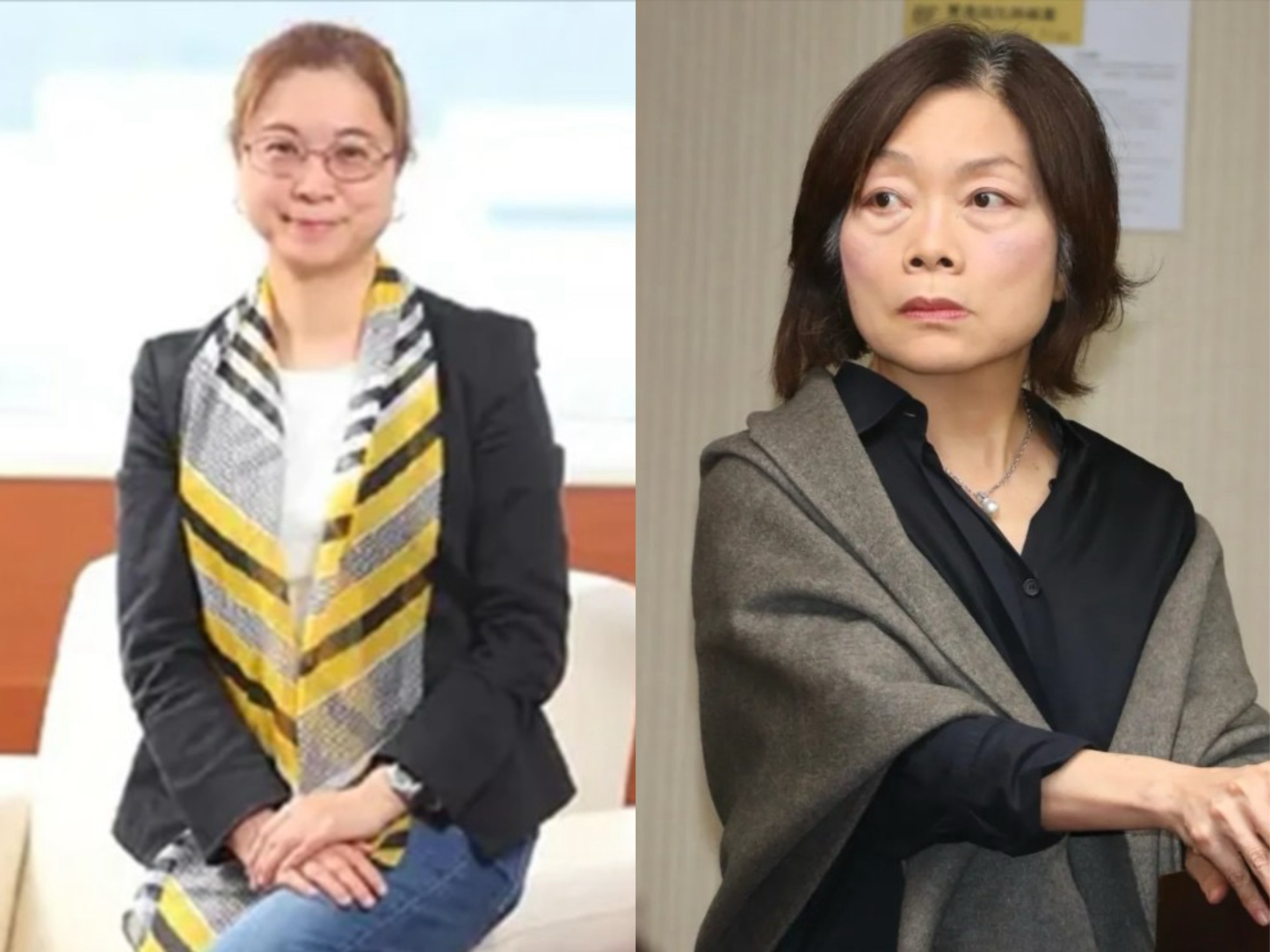 勞動部長何佩珊（右）承諾將帶謝宜容（左）出面道歉。（資料照）