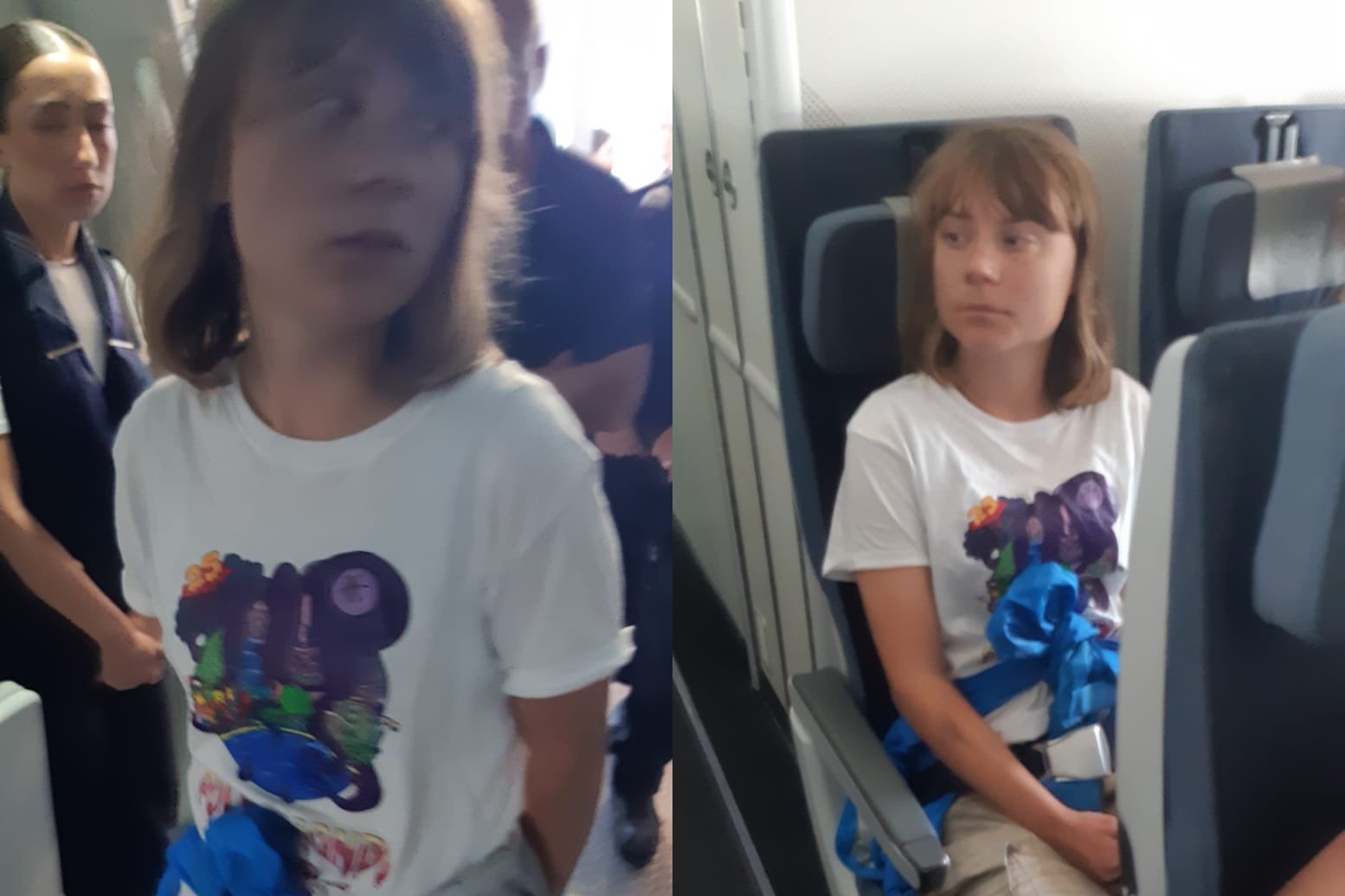 童貝里搭乘飛機前往法國，隨後返回瑞典。（翻攝自@IsraelMFA）