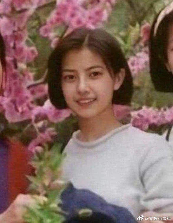 高圓圓被起底高中舊照,氣質十分優雅,笑容甜美。(翻攝微博)