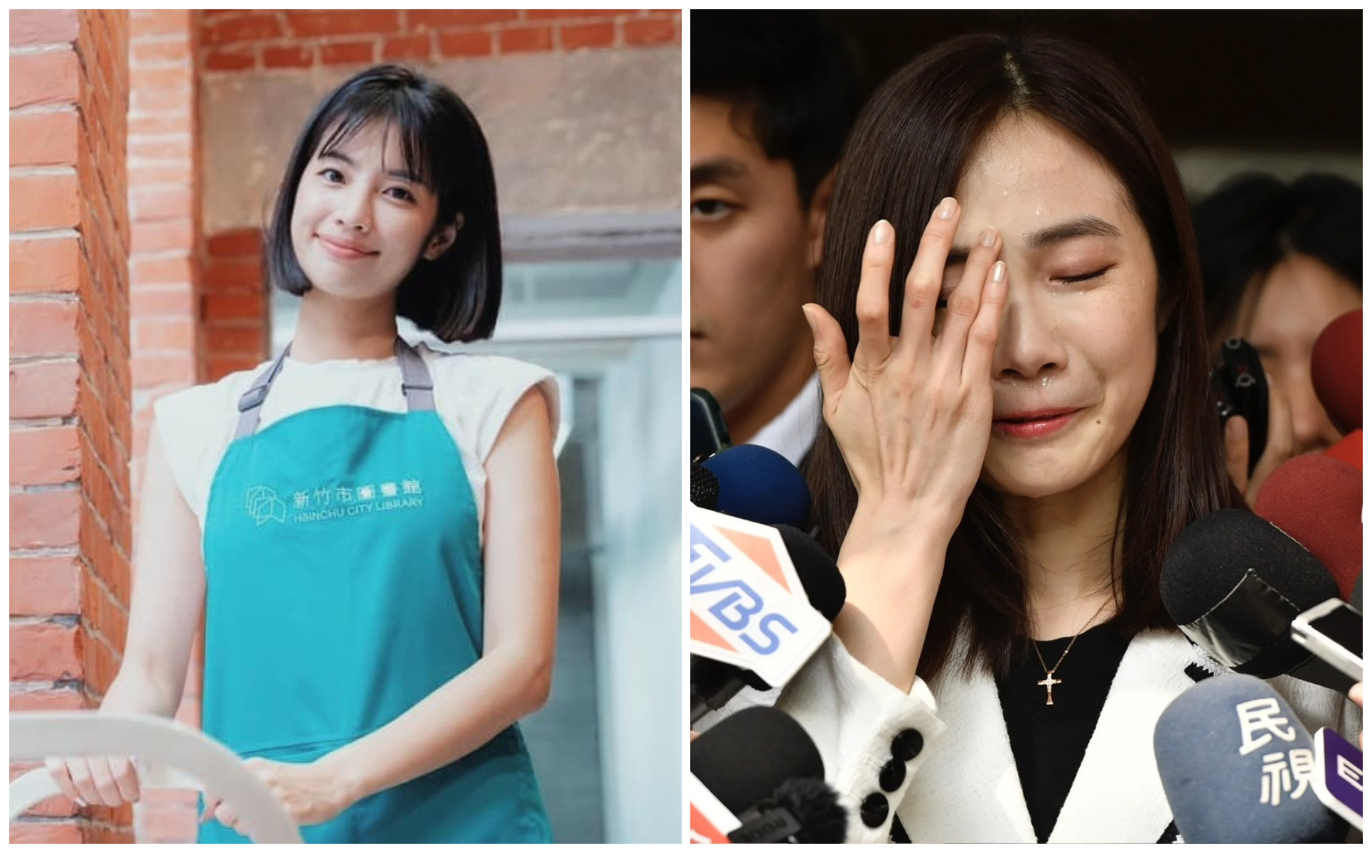 楊寶楨（右圖）落淚請辭後，徐千晴（左圖）重接民眾黨發言人。（本刊資料照、翻攝徐千晴臉書）