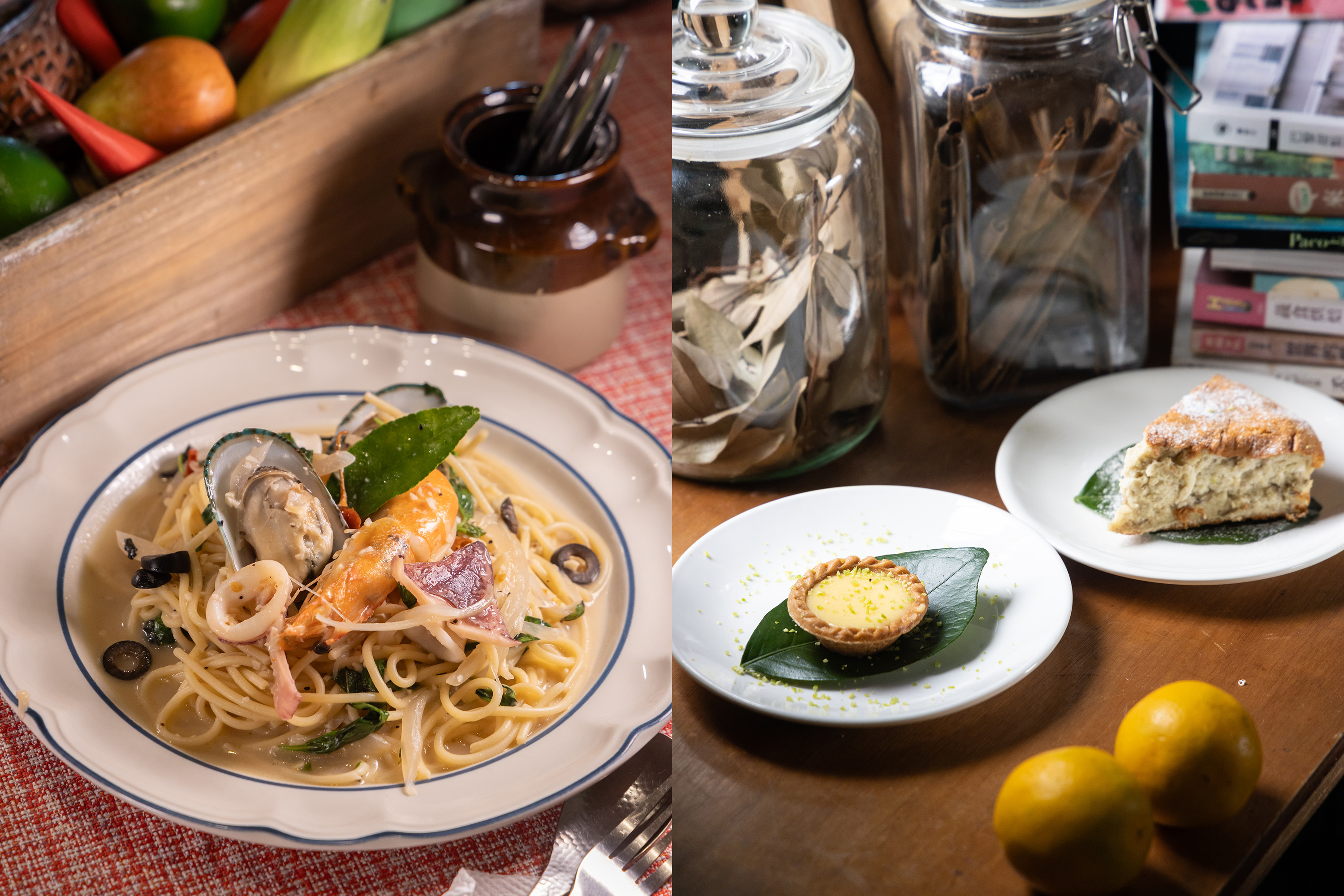 「Rose & Cat生活廚房」的義大利麵與甜點深受客人喜愛。