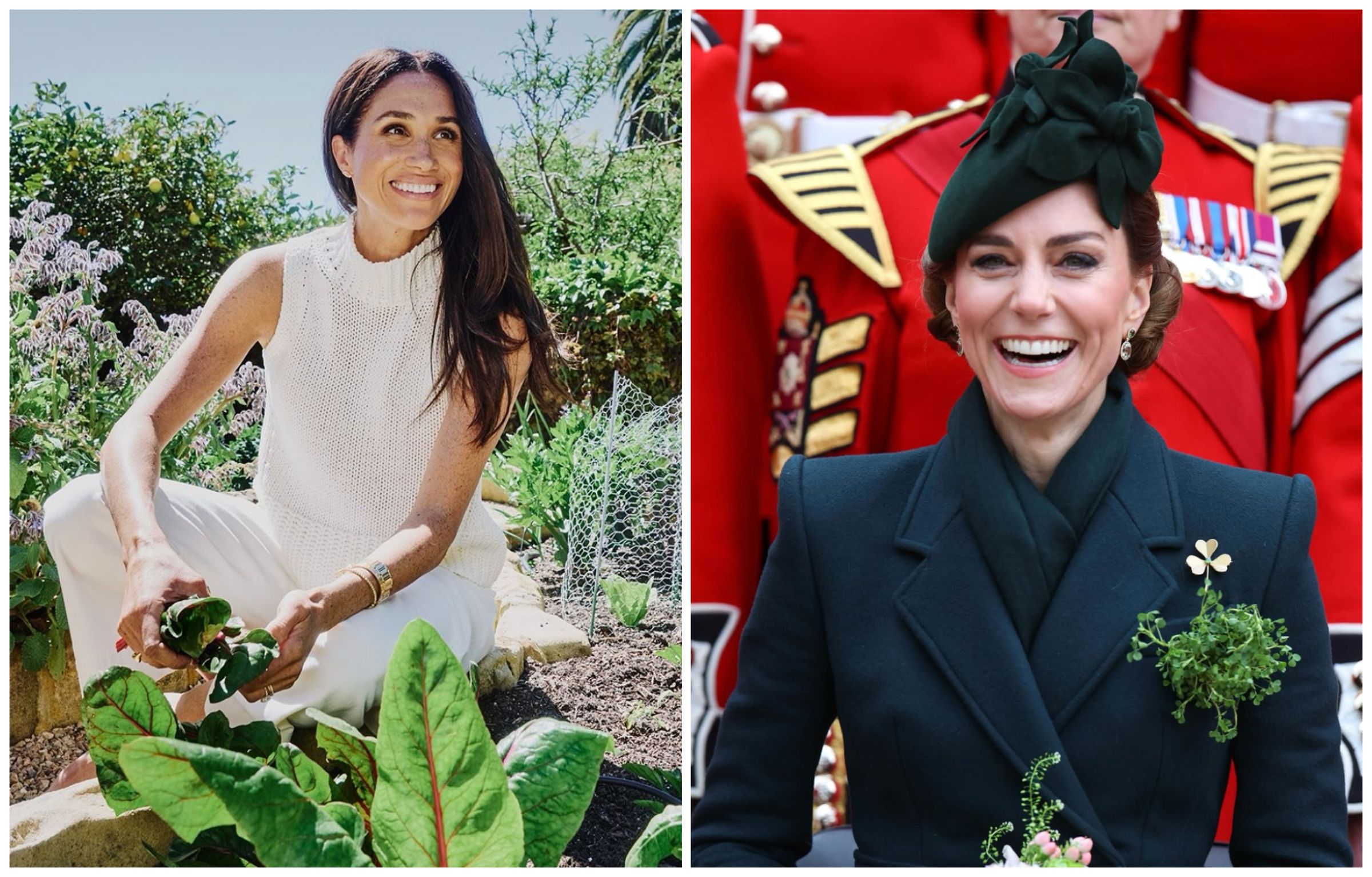 凱特王妃(右)與梅根(左)不合。(翻攝princeandprincessofwales IG、meghan IG)