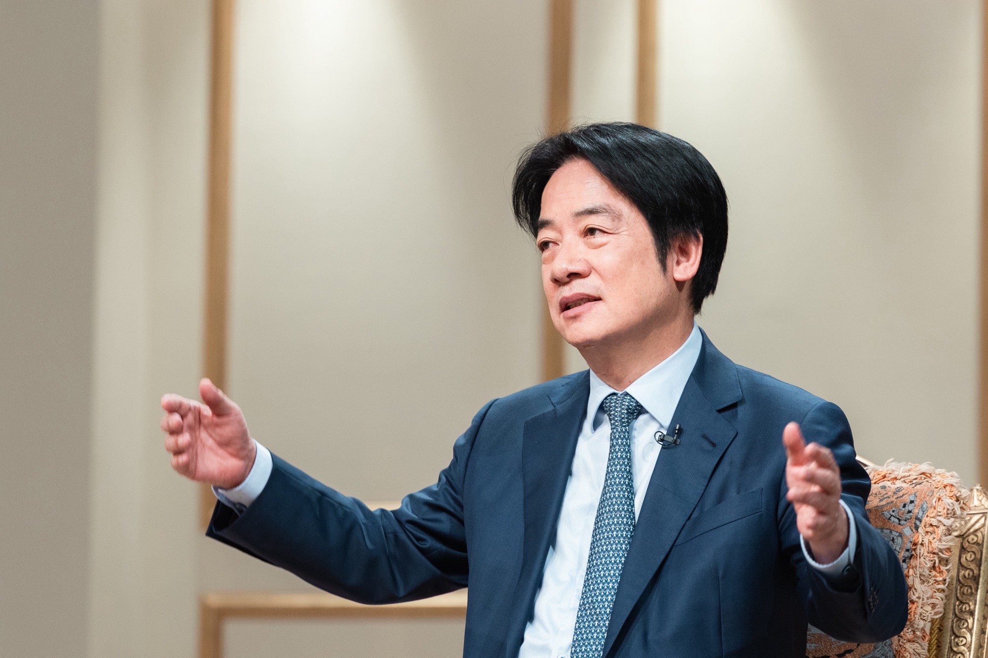 賴清德專訪重申台灣供電無虞。（總統府提供）