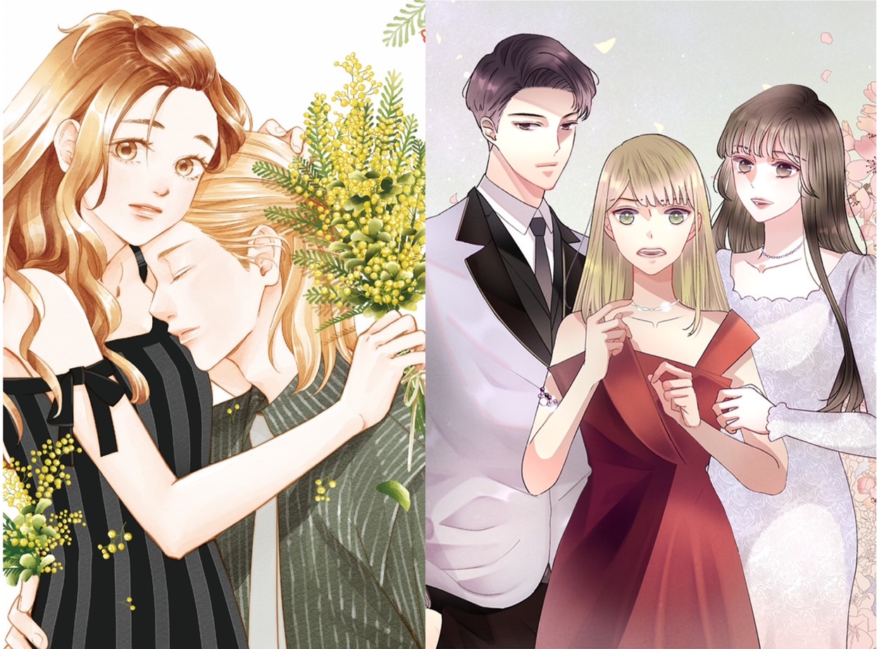  不少台灣創作者以鮮明的個人風格打造具特色的少女漫畫，左圖為柯宥希的《有何不可》、右圖為瑞coon的《Happy Ending留到穿越之後》。（尖端出版、MOJOIN提供）