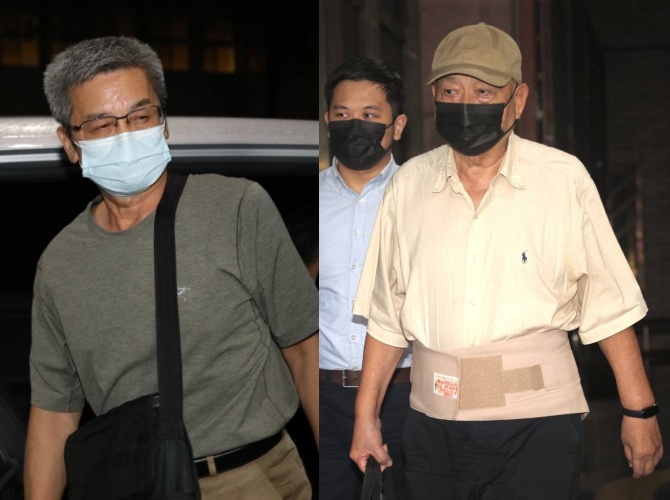 檢方今晨以貪污罪將鼎越開發前董事長朱亞虎(右)、柯文哲大帳房李文宗(左)聲押禁見。