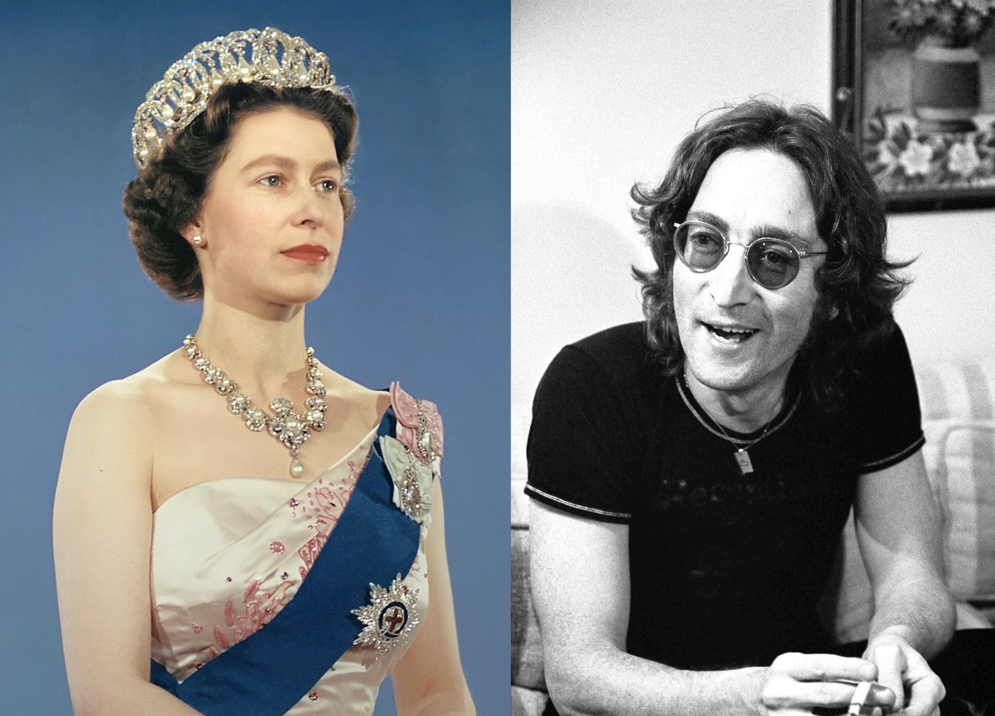 電影《天生女王》雖然主角是英國女王伊莉莎白二世，但樂團披頭四成員約翰藍儂怒退勳章的歷史也是片中提及的情節。（海鵬提供）