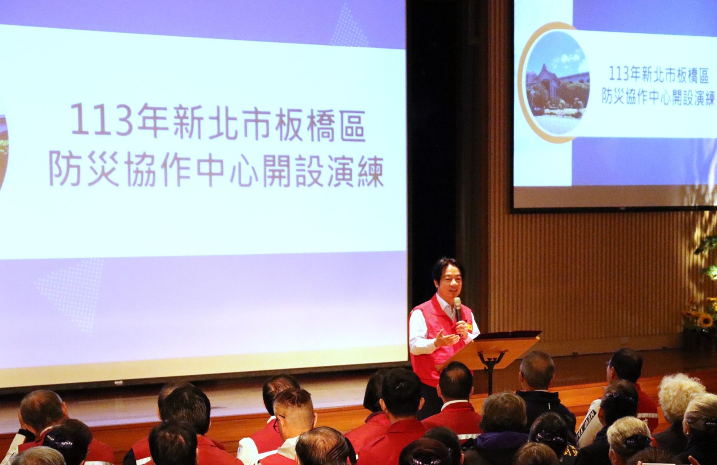 總統賴清德今至新北市防災協作中心進行視察,了解推動情形。(慈濟基金會提供)