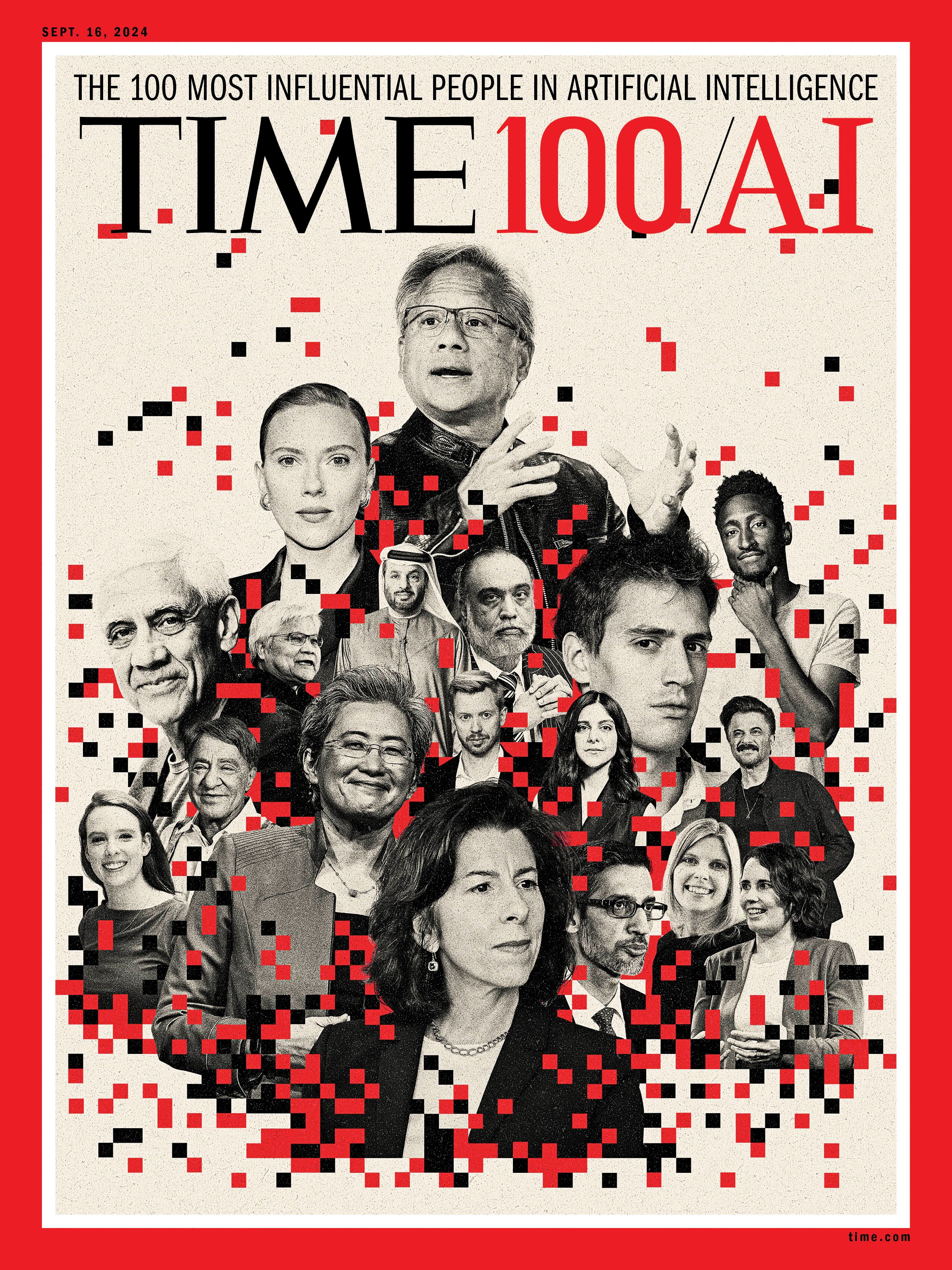 《時代雜誌》公布2024年「AI百大影響力人物」。(翻攝TIME官網)