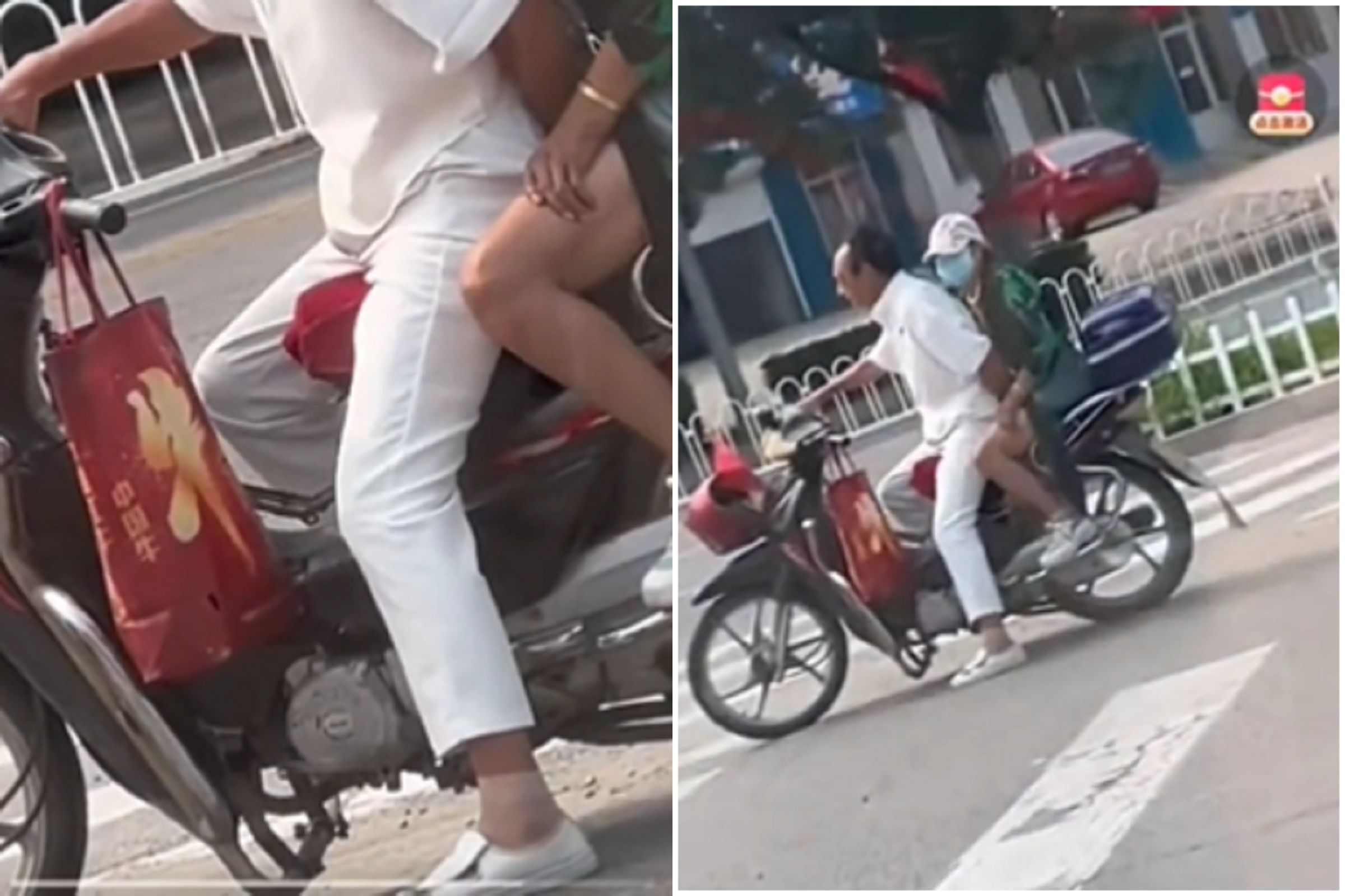 這機車騎士「中國牛」!等紅燈沒閒著,妹子瞬變「手天使」搓搓樂。(翻自X平台)