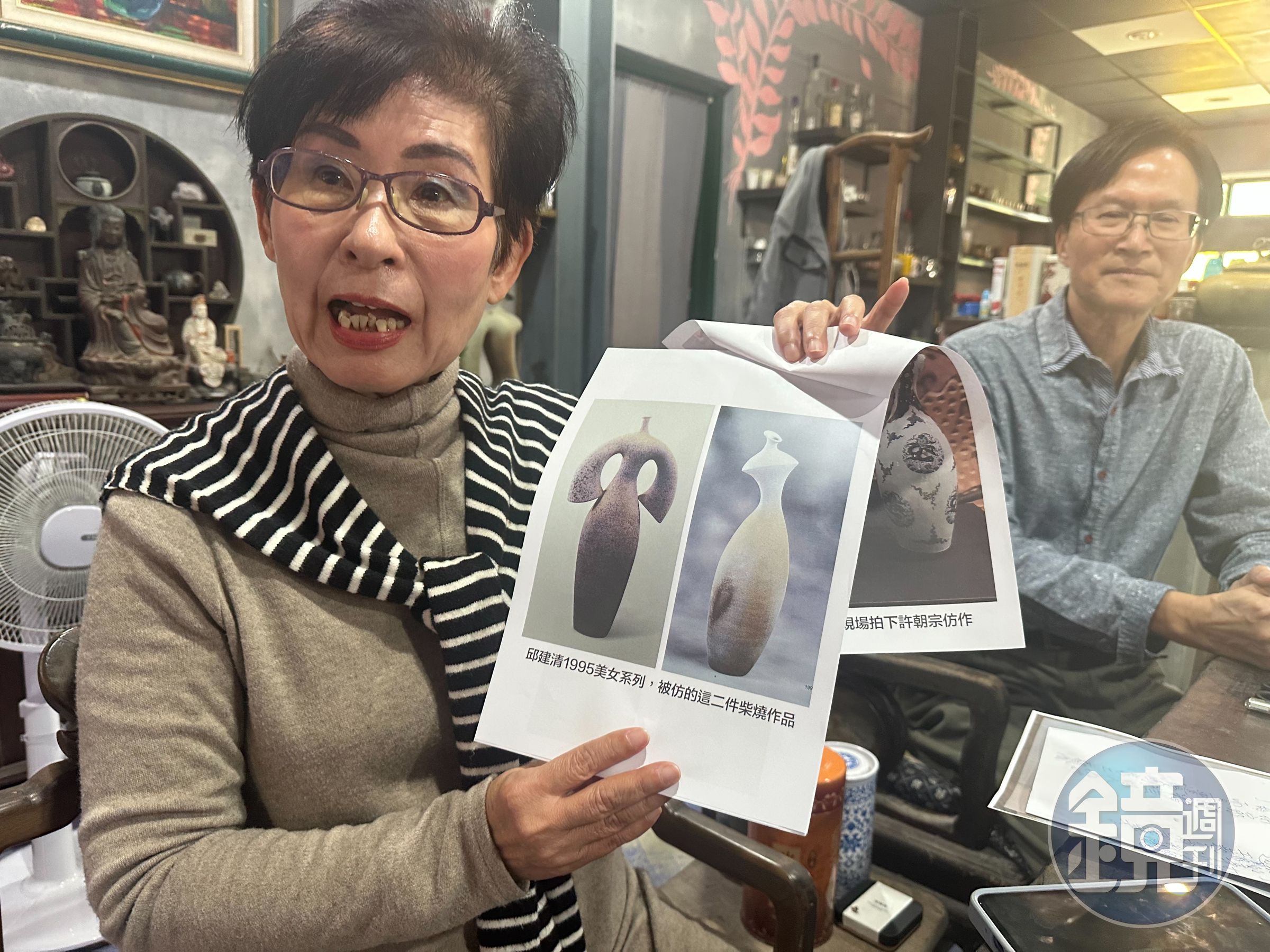 工藝師邱建清、許菊夫妻指控許朝宗不應得獎，在工藝界掀起波瀾。