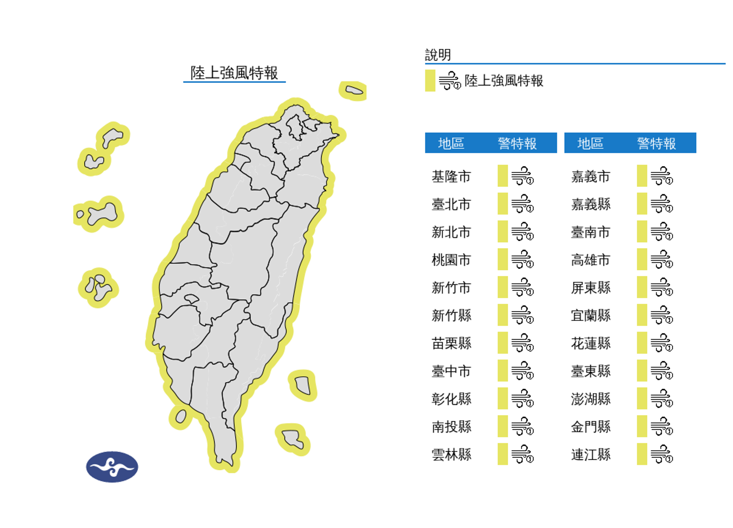 受颱風影響，蘭嶼與綠島已出現14級以上的強陣風，今台東及澎湖也可能遭遇14級以上的強風。（中央氣象署提供）