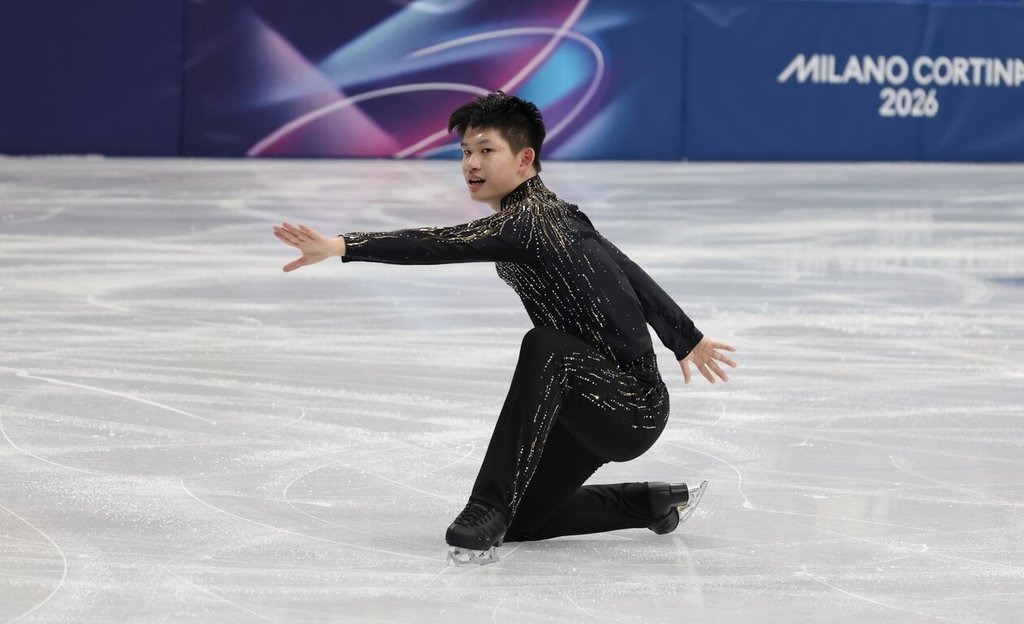 李宇翔在米蘭冬奧長曲決賽精彩演出，完美呈現三圈半與四圈跳等高難度動作。（中華奧會提供）