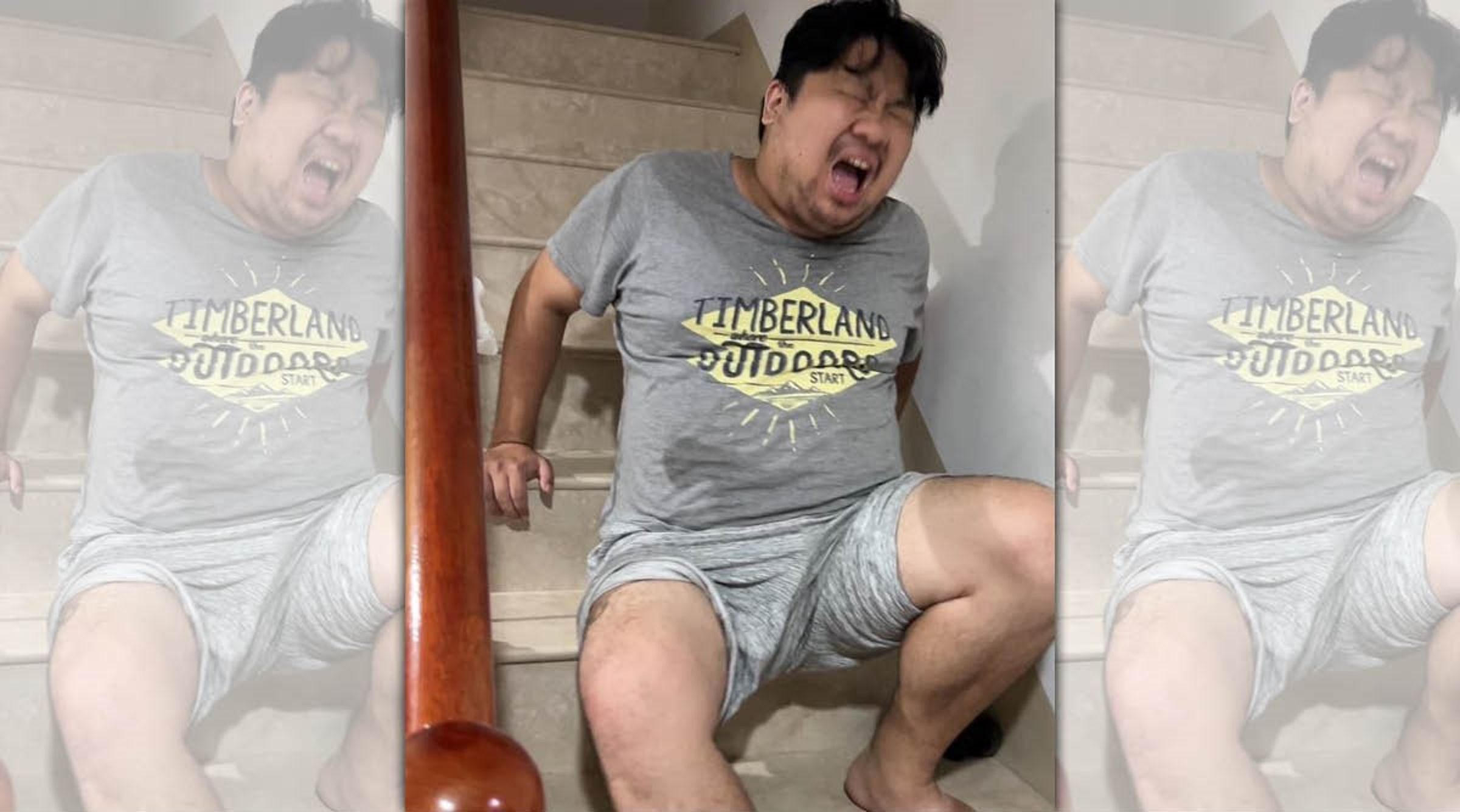 統神昨晚曬出一張痛苦上樓梯的照片,自稱自己前陣子受痛風所苦。(翻攝自臉書 @亞洲統神-張嘉航)