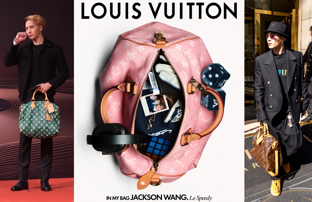 身為品牌大使的王嘉爾，亮相過多款Speedy P9包款。（路易威登提供）