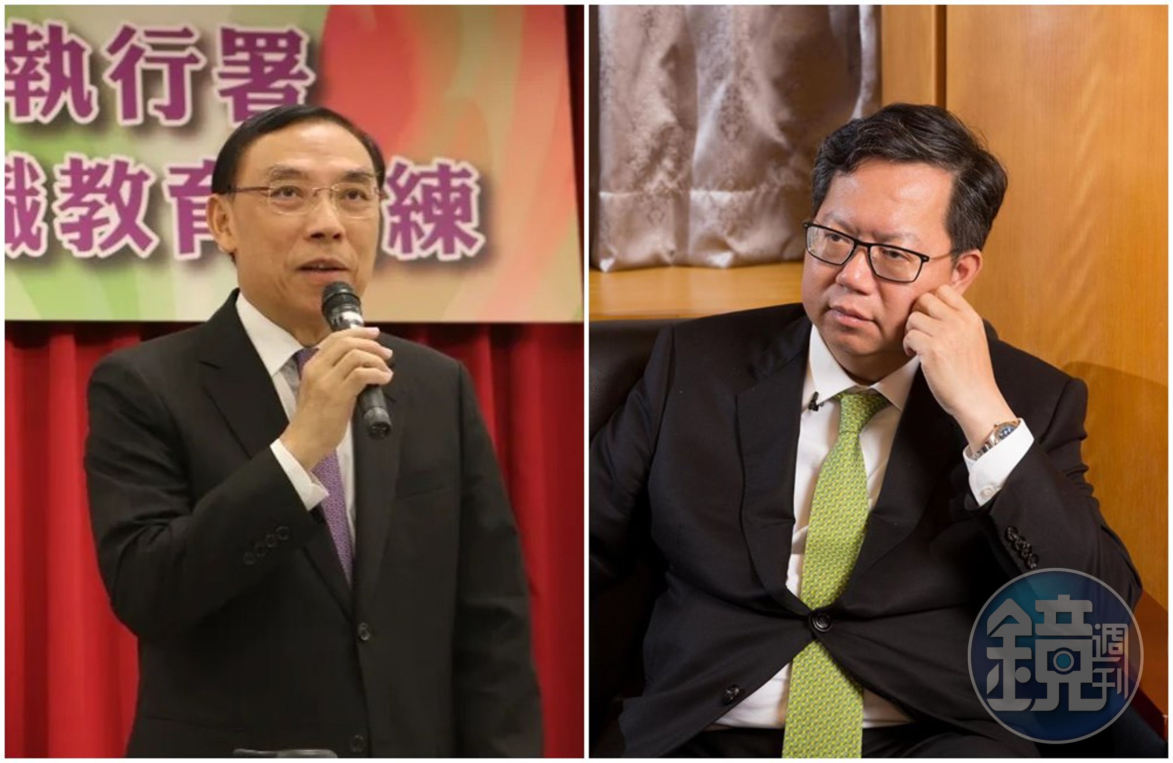 蔡清祥(左圖)表示,目前沒得到訊息,不知道鄭文燦(右圖)要向什麼機關提告。(行政院提供/本刊資料照)