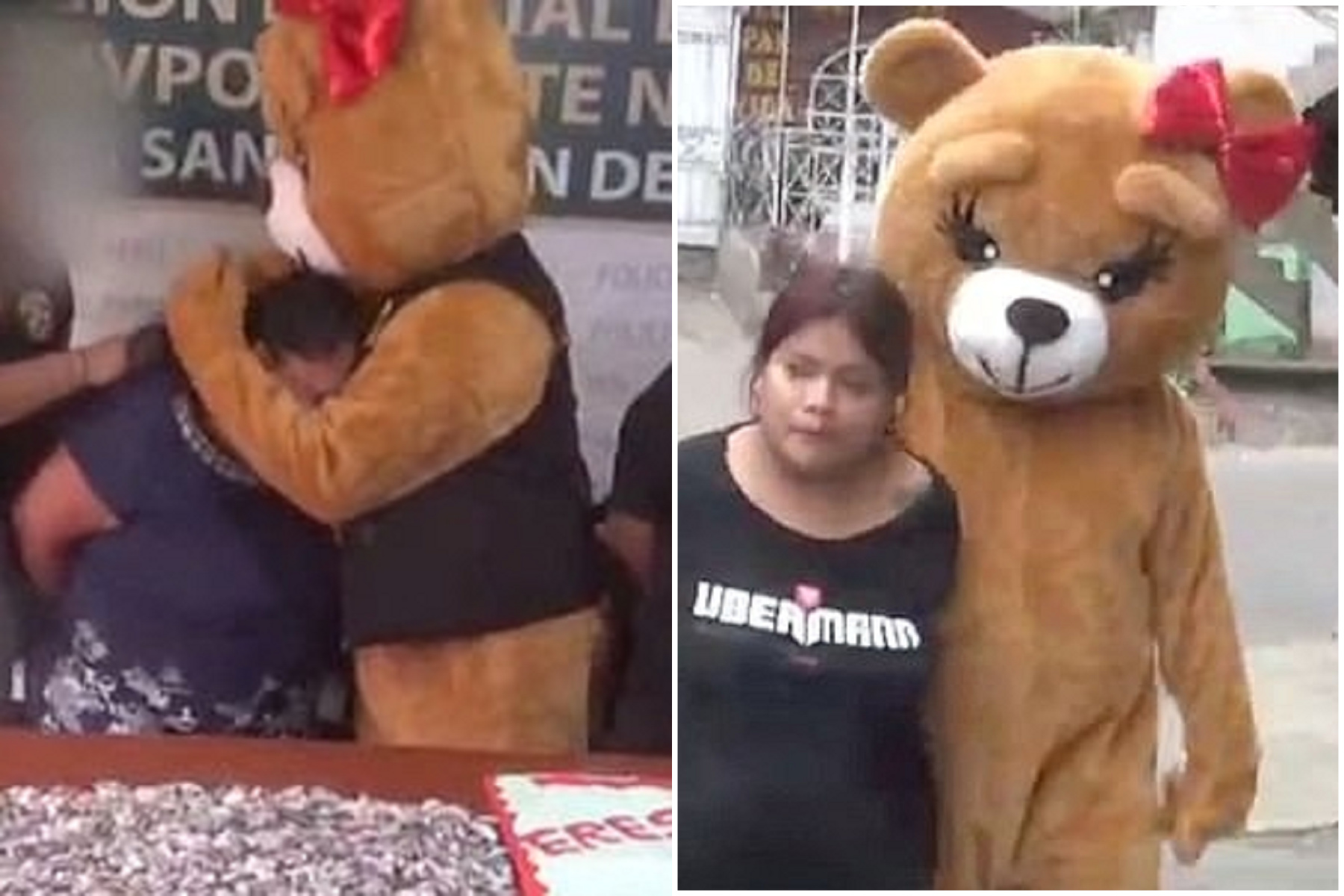 這隻熊不是工讀生，是特警！成功偽裝逮捕女藥頭。（翻自《每日郵報》）